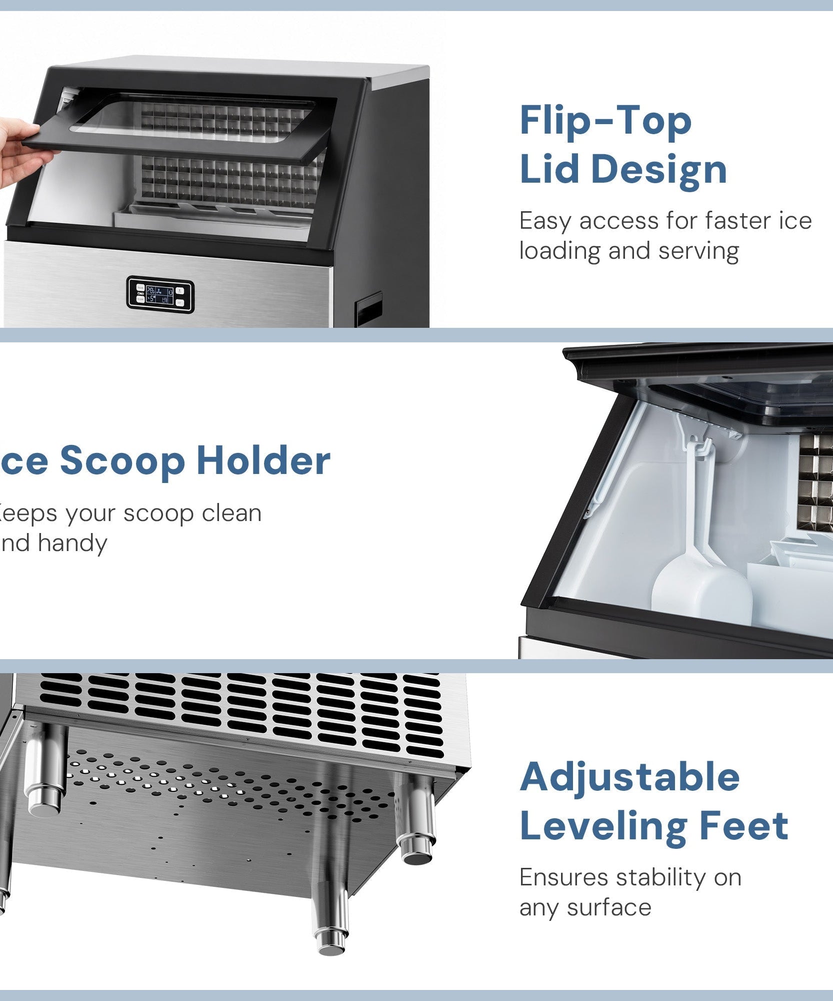 100LBS/200LBS/265LBS  Freestanding Commercial Ice Maker Z5845A