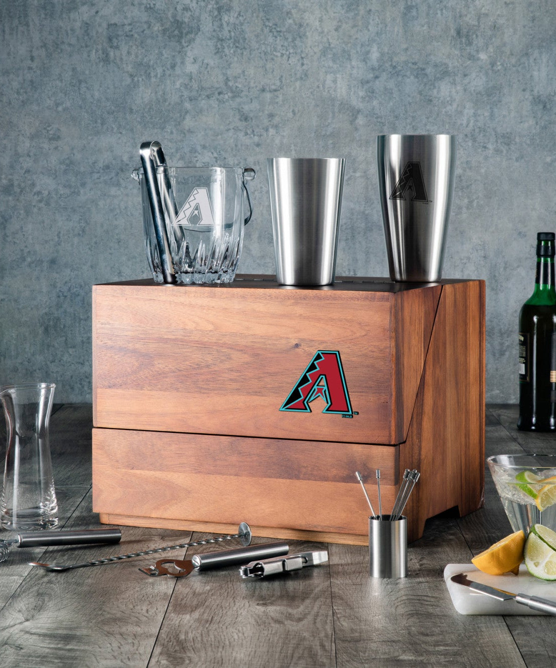 Arizona Diamondbacks - Madison Acacia Tabletop Bar Set