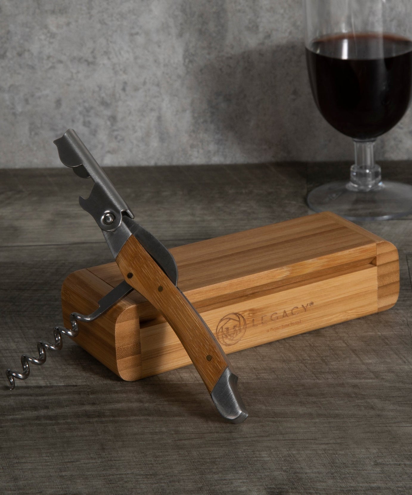 Elan Deluxe Corkscrew In Bamboo Box