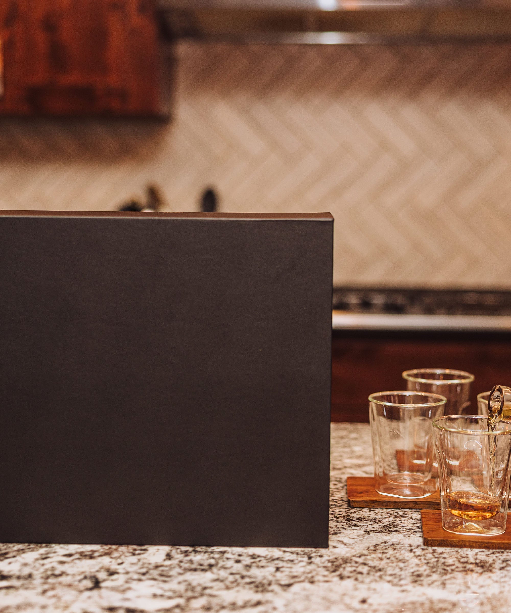 Ambassador Whiskey Box with Decanter and 4 Lowball Glasses