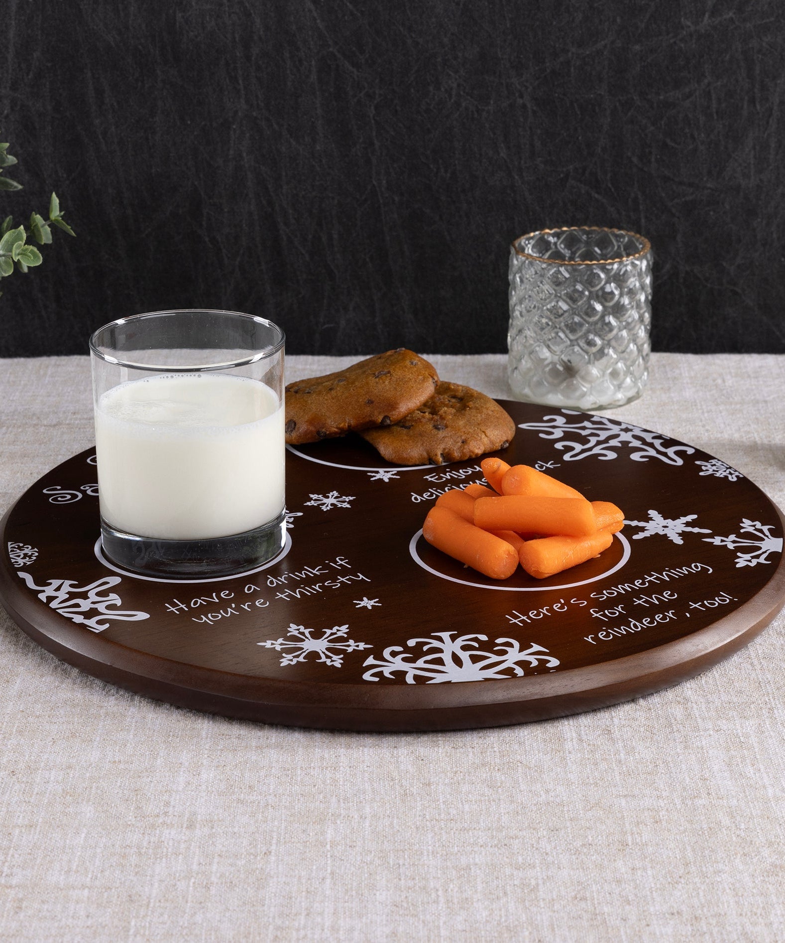 Dear Santa Milk & Cookies Serving Tray