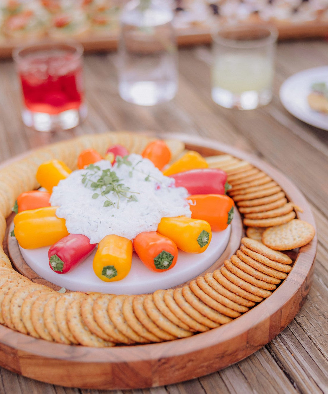 Isla Serving Platter with Marble Cheeseboard Insert