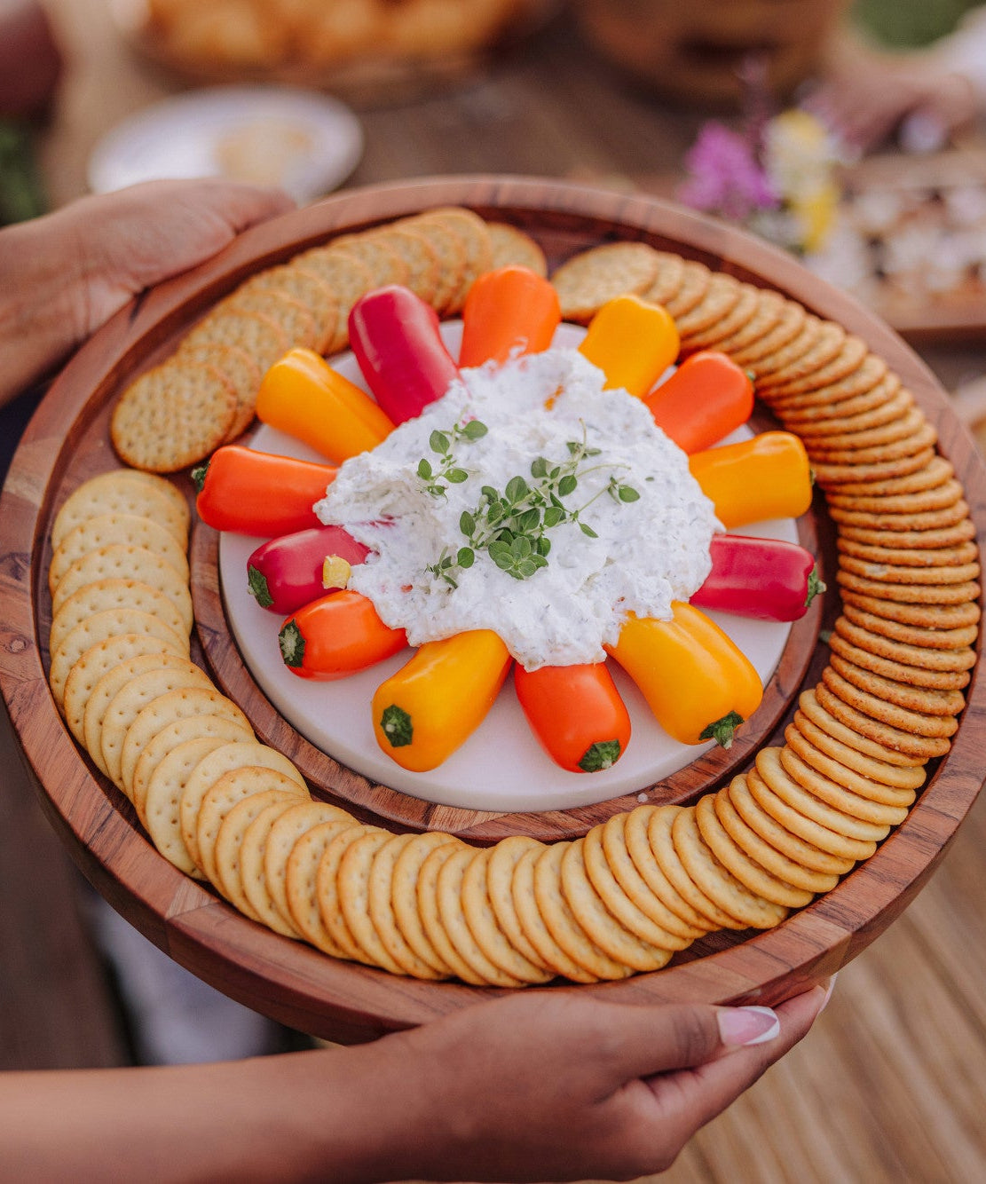 Isla Serving Platter with Marble Cheeseboard Insert