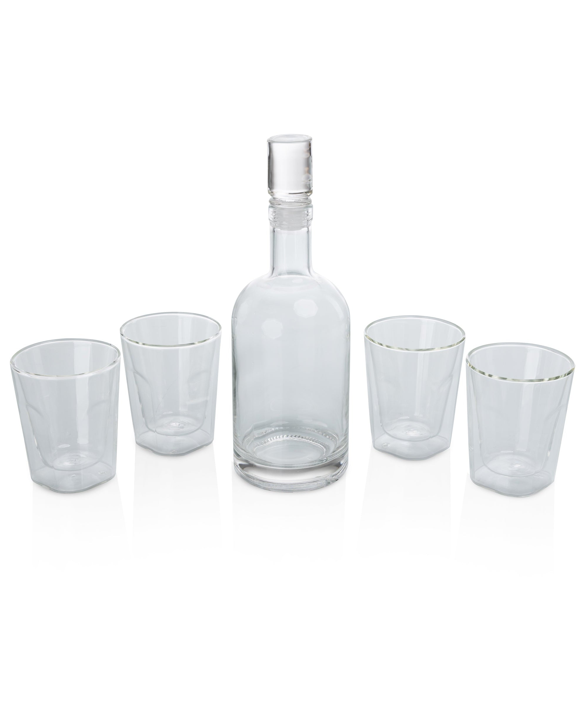 Ambassador Whiskey Box with Decanter and 4 Lowball Glasses