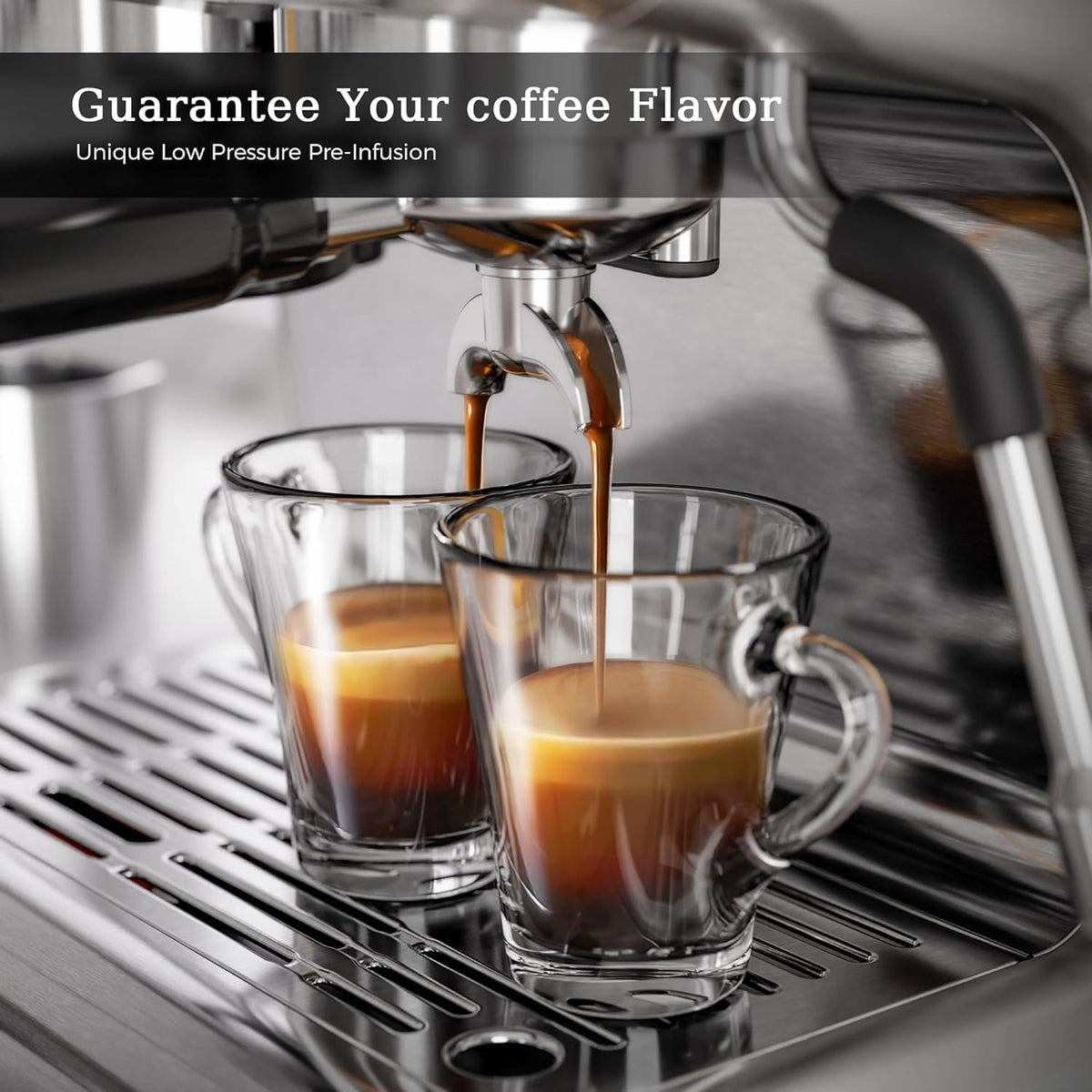 Espresso Machine ,Semi-Automatic Coffee Maker with Bean Grinder and Milk Frother Steam Wand CM8050 - Grazingbelles