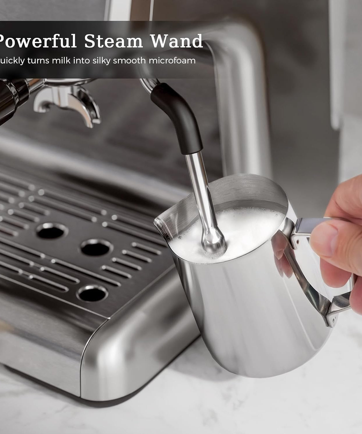 Espresso Machine ,Semi-Automatic Coffee Maker with Bean Grinder and Milk Frother Steam Wand CM8050 - Grazingbelles