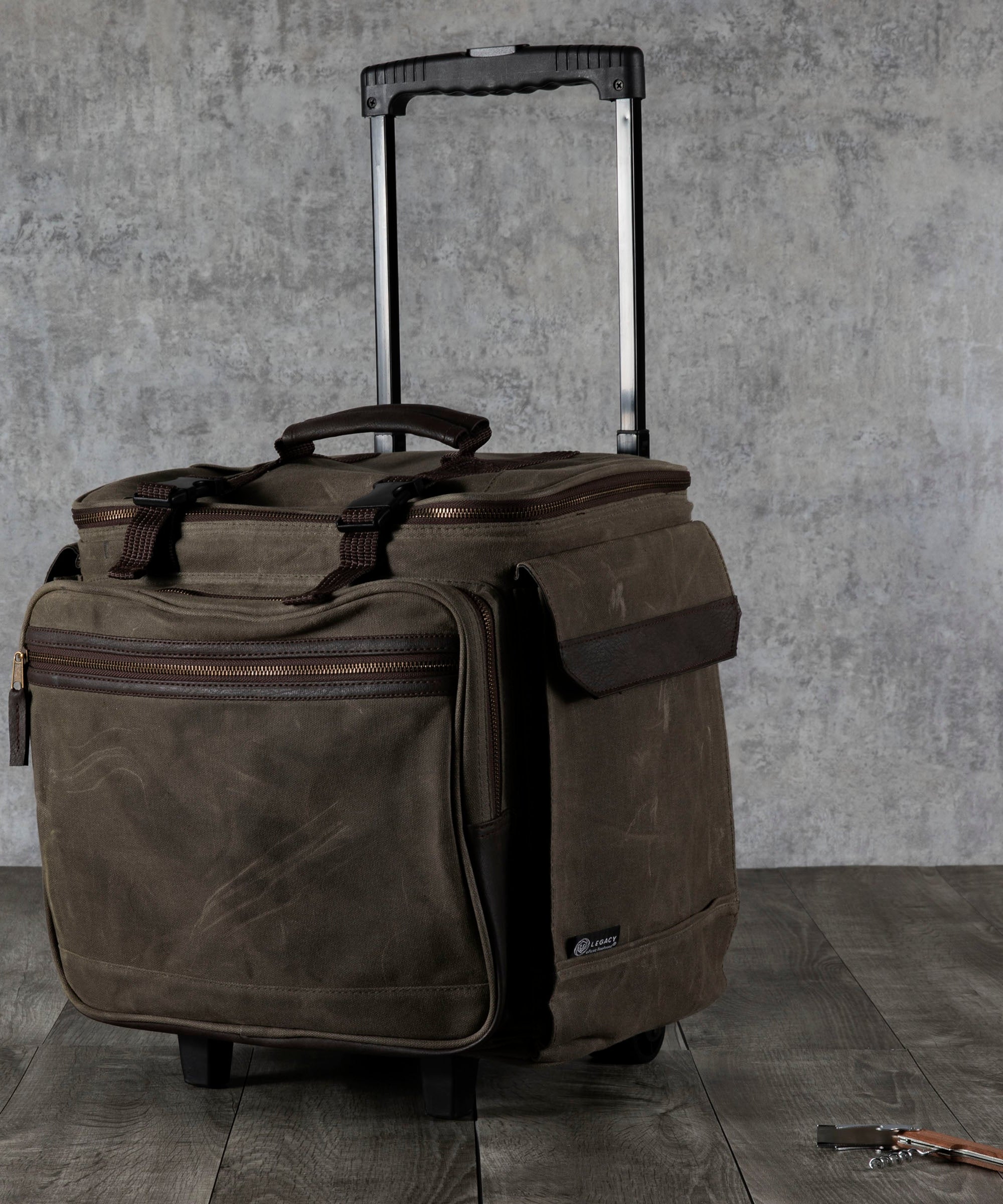 Somm 12 Bottle Insulated Wine Bag with Rolling Cart