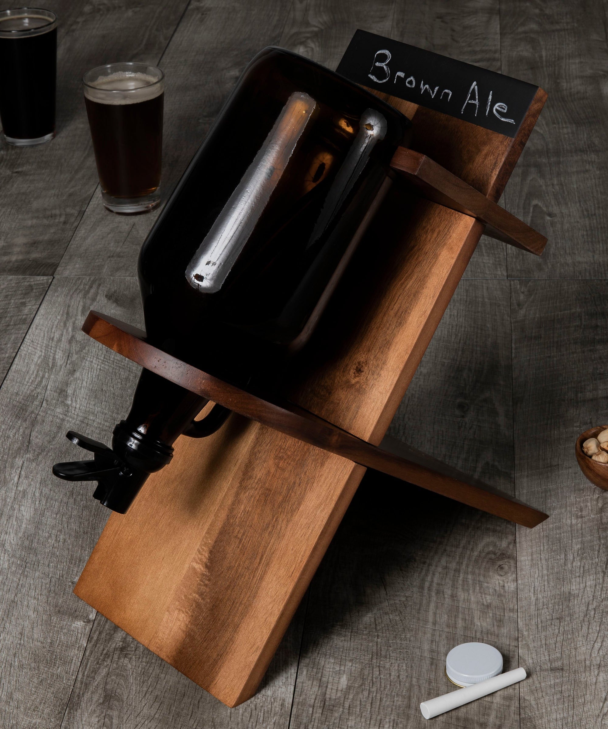 Growler Stand with 64oz Glass Growler