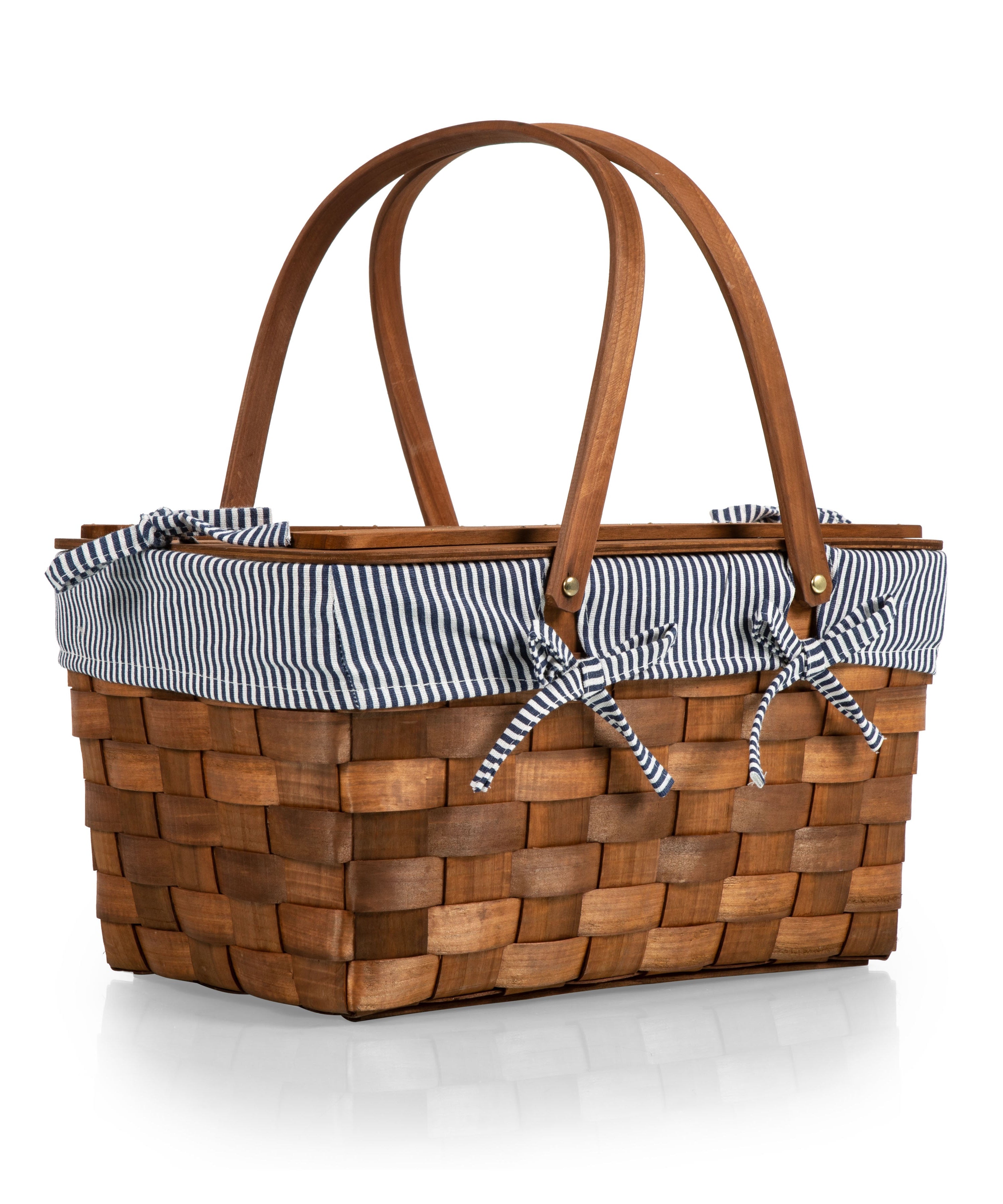 Kansas Handwoven Wood Picnic Basket