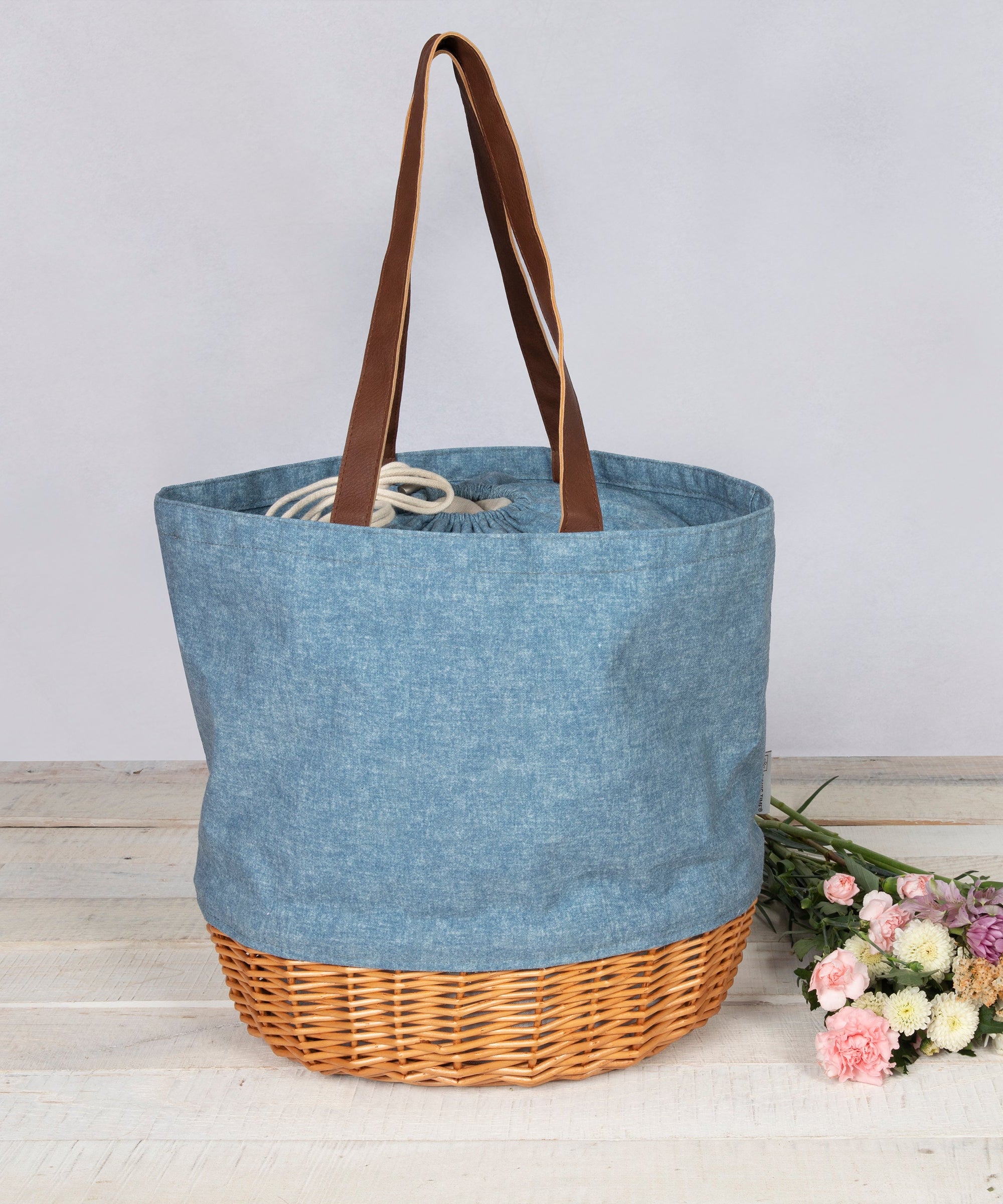 Coronado Canvas and Willow Basket Tote