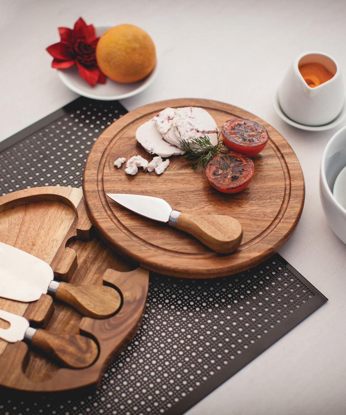 Acacia Brie Cheese Cutting Board & Tools Set