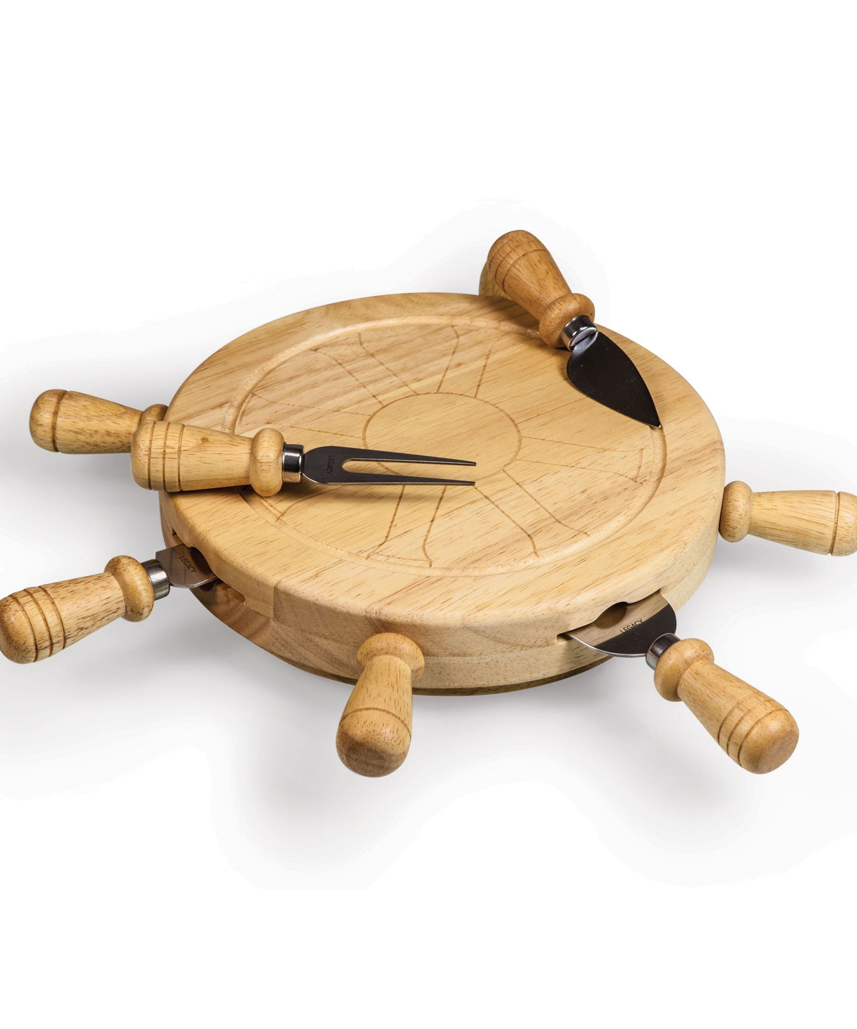 Mariner Lazy Susan Cheese Cutting Board & Tools Set