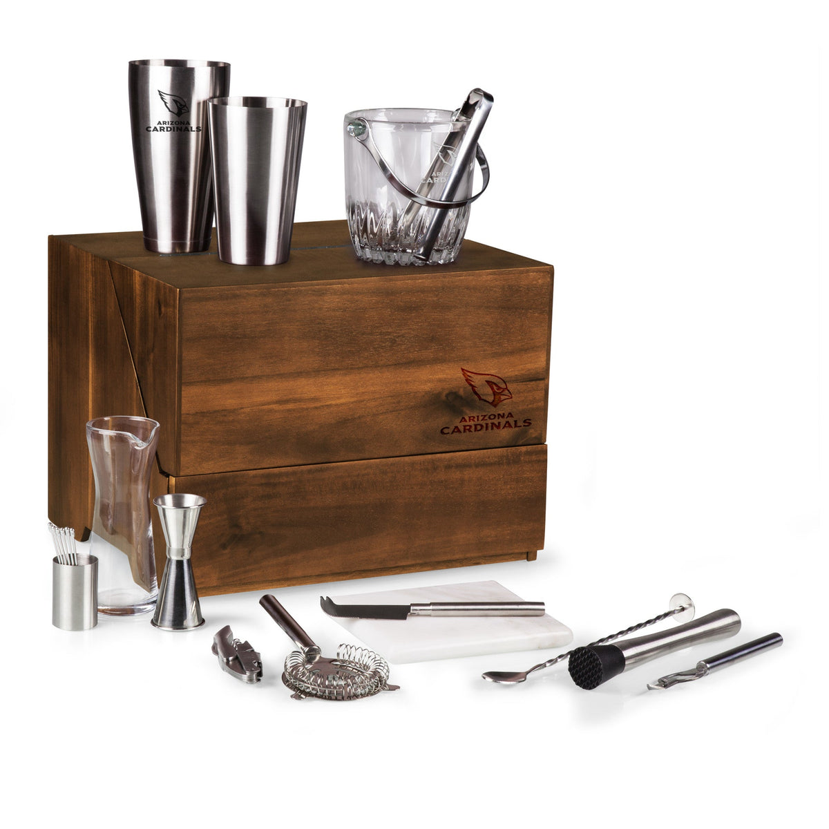Arizona Cardinals - Madison Acacia Tabletop Bar Set - Grazingbelles