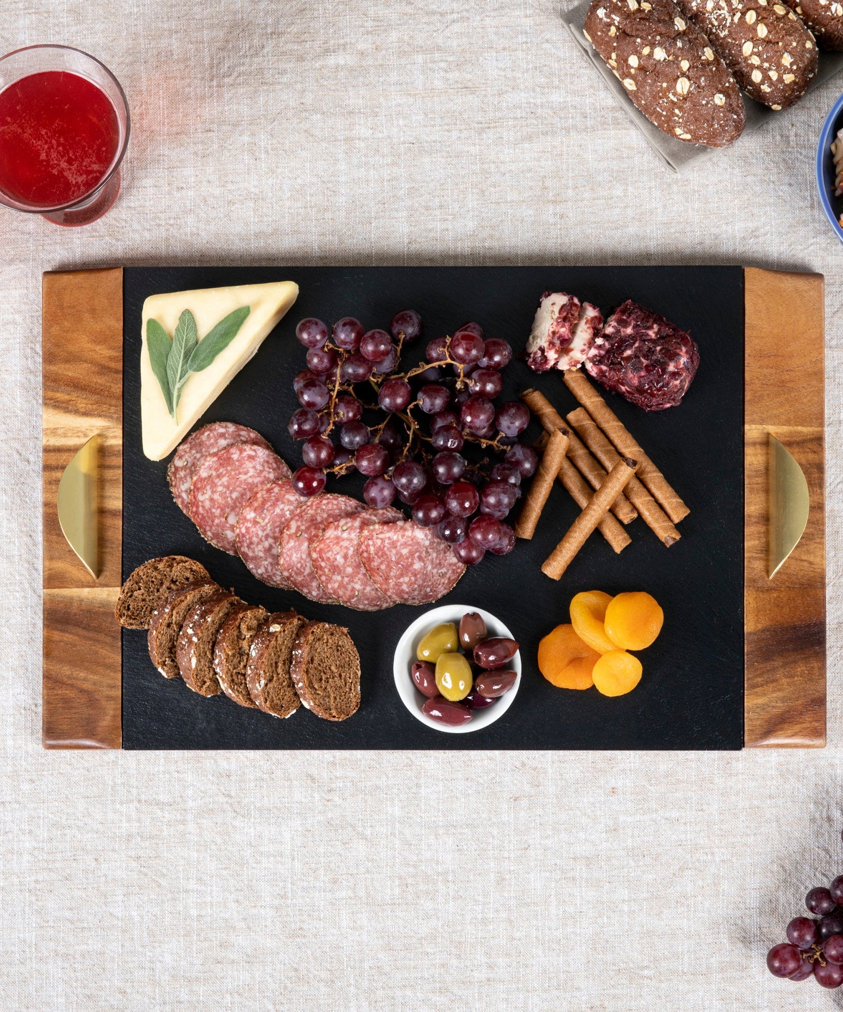Covina Acacia and Slate Serving Tray