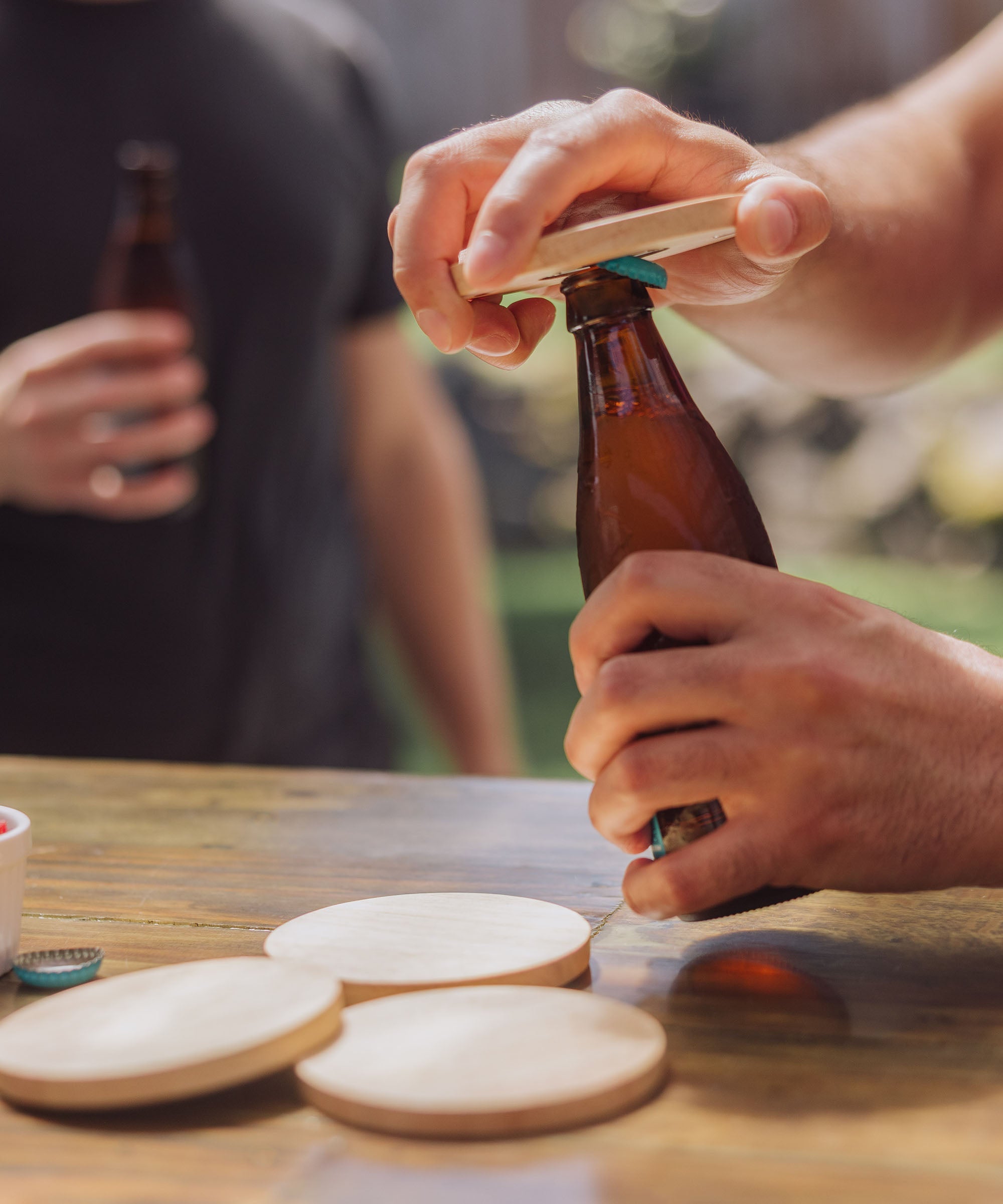 Coasters with Bottle Openers Set of 4