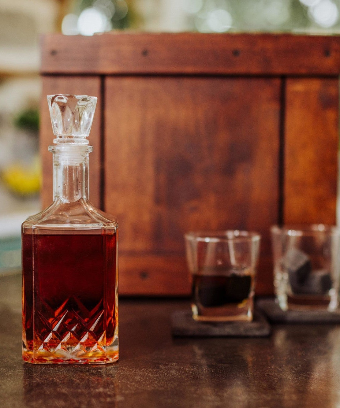 Whiskey Box Gift Set with Decanter