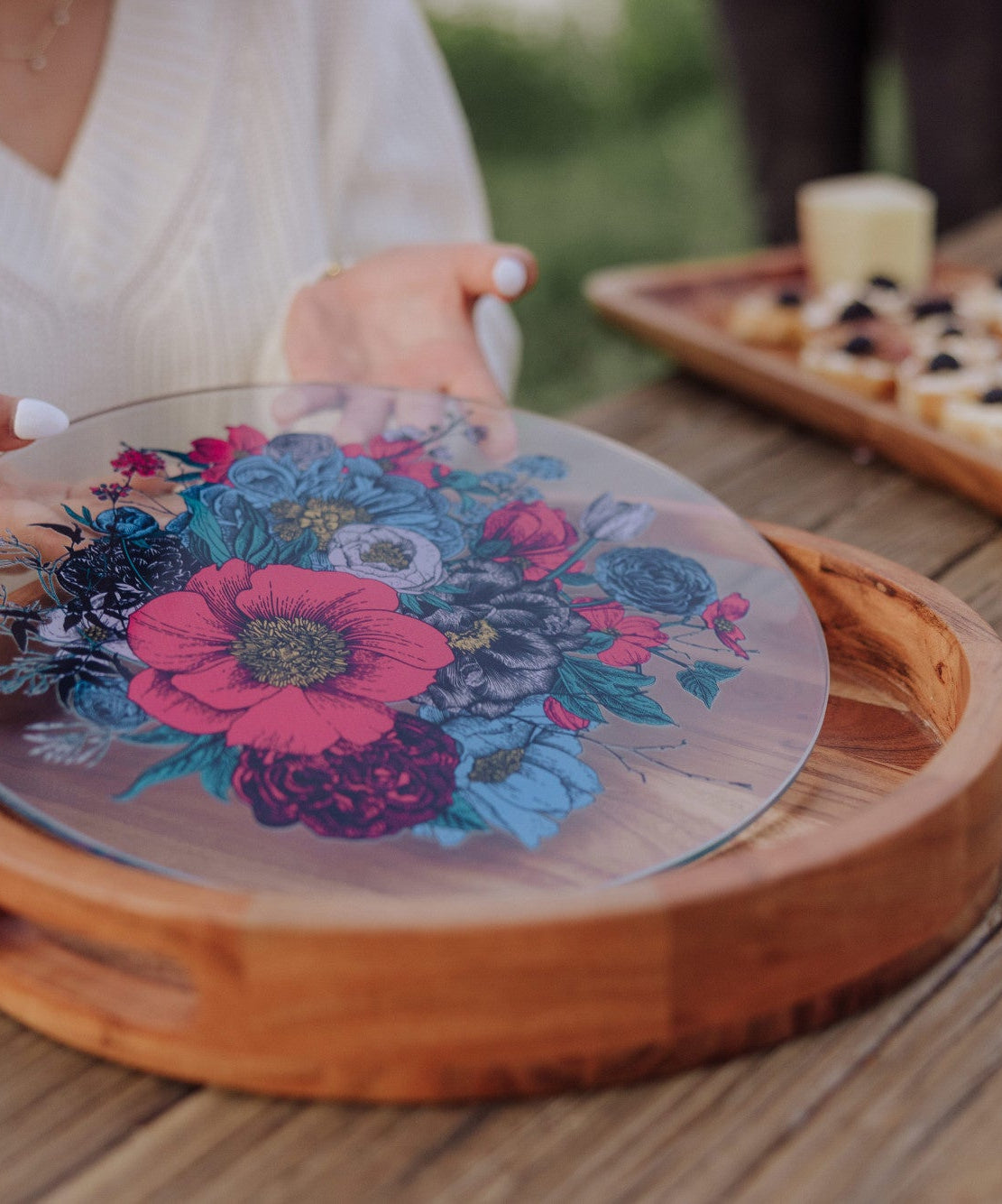 Barista Serving Tray with Glass Insert