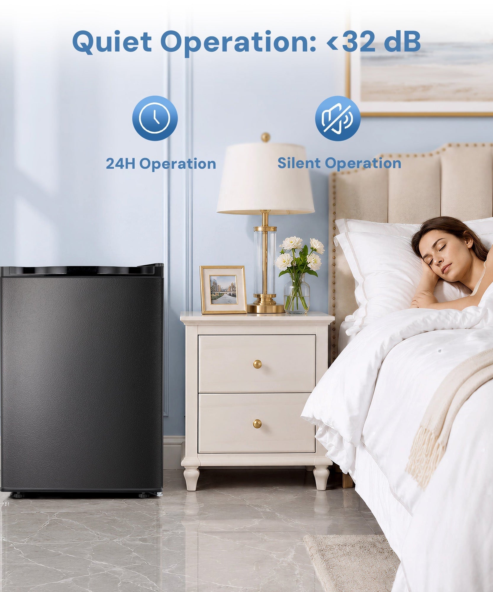 Free Standing Upright Freezer with Removable Shelf, Adjustable Thermostat, Compact Reversible Single Door Vertical Freezers