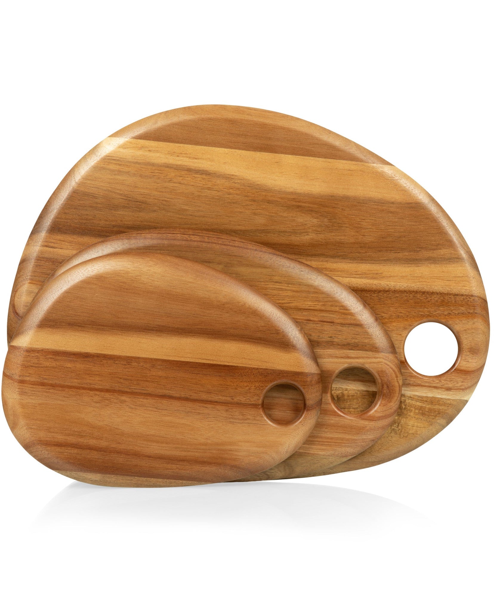 Set of 3 Pebble Shaped Acacia Serving Boards
