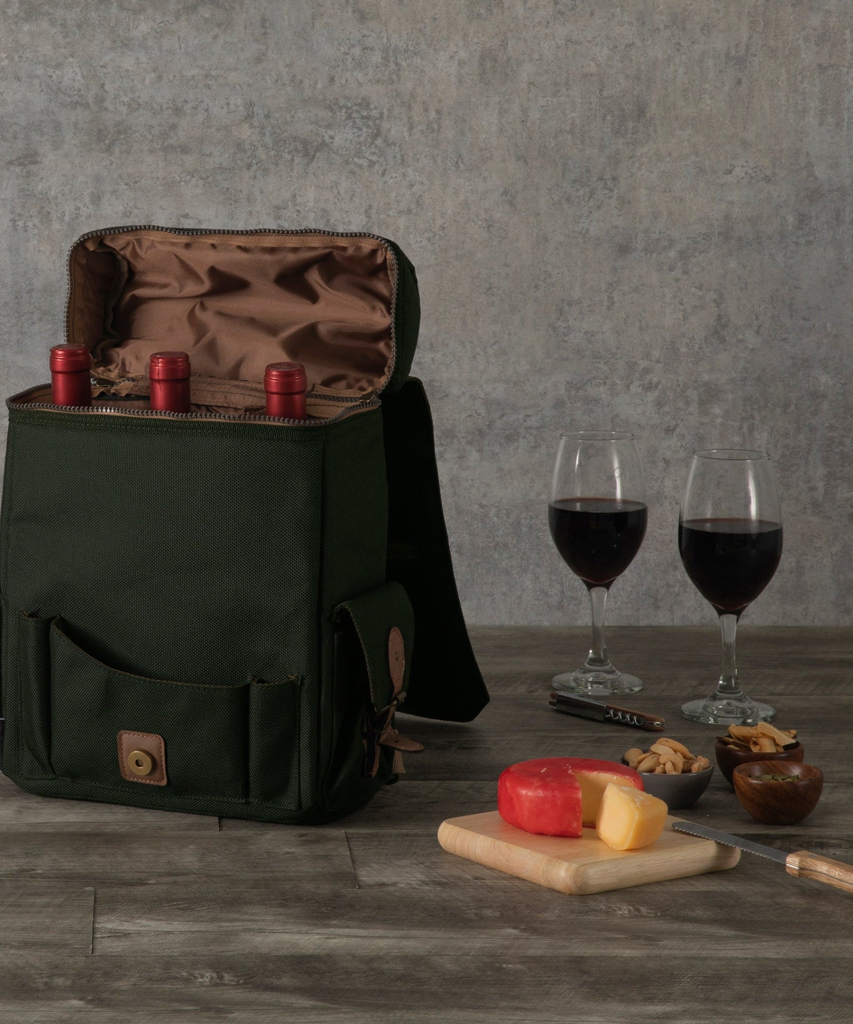 Moreno 3-Bottle Wine & Cheese Tote