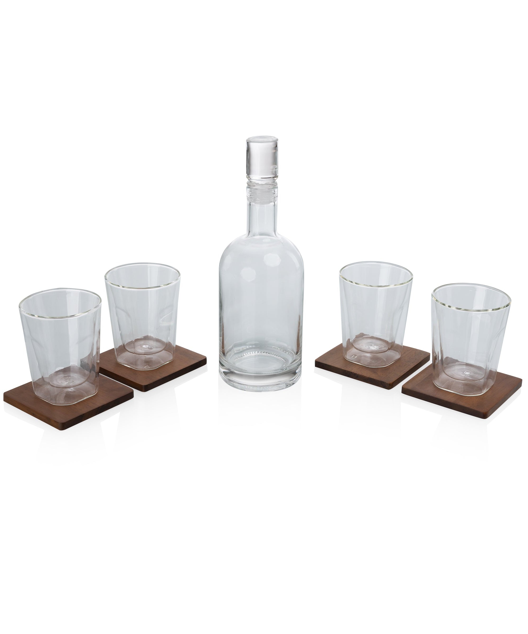 Ambassador Whiskey Box with Decanter and 4 Lowball Glasses