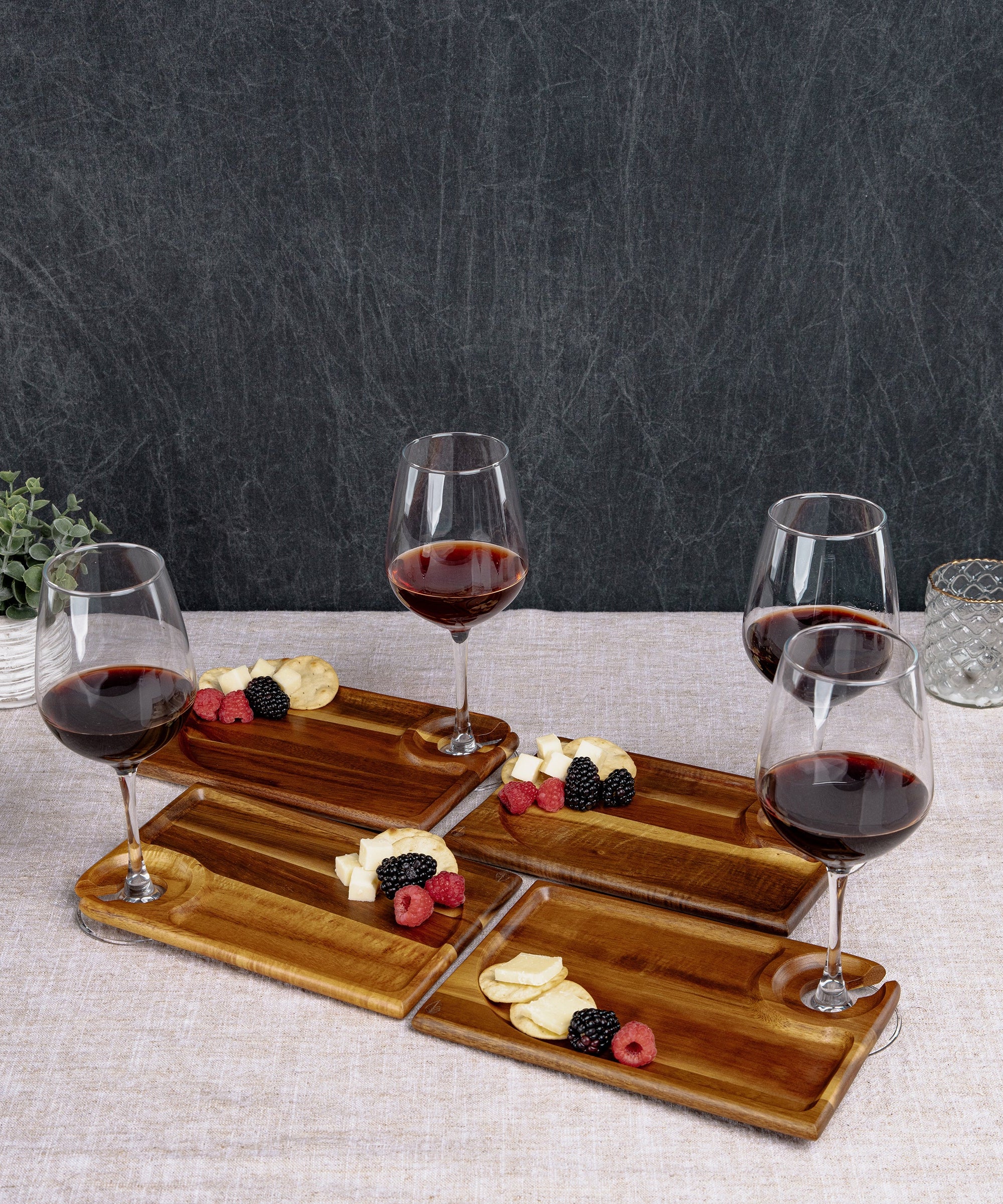 Rectangle Wine Appetizer Plate Set of 4