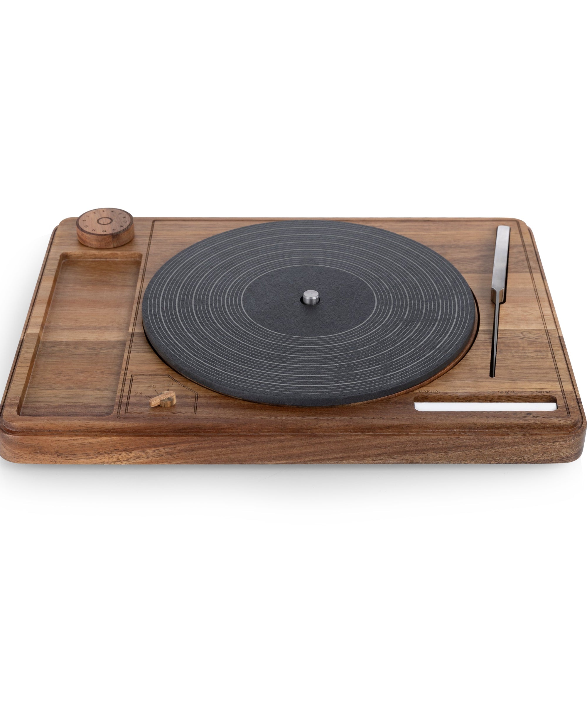 Turntable Acacia and Slate Cheese Board with Knife