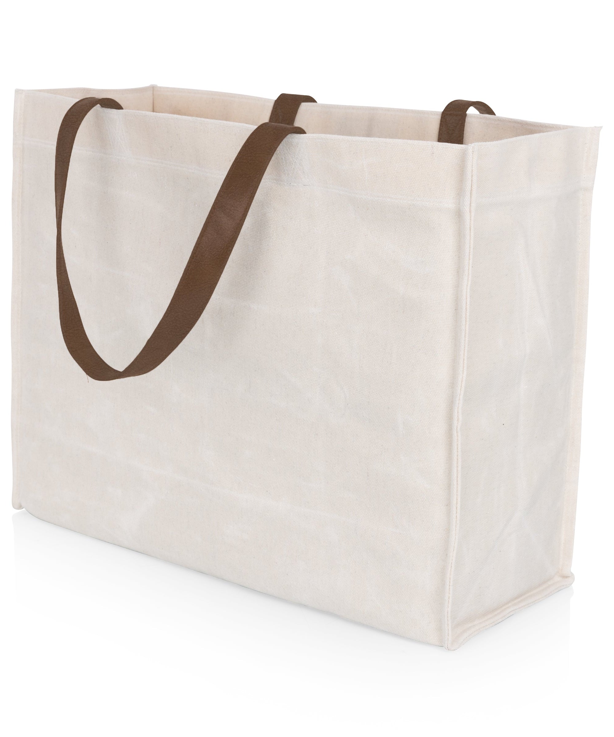 Market Waxed Canvas Tote with Leatherette Handles