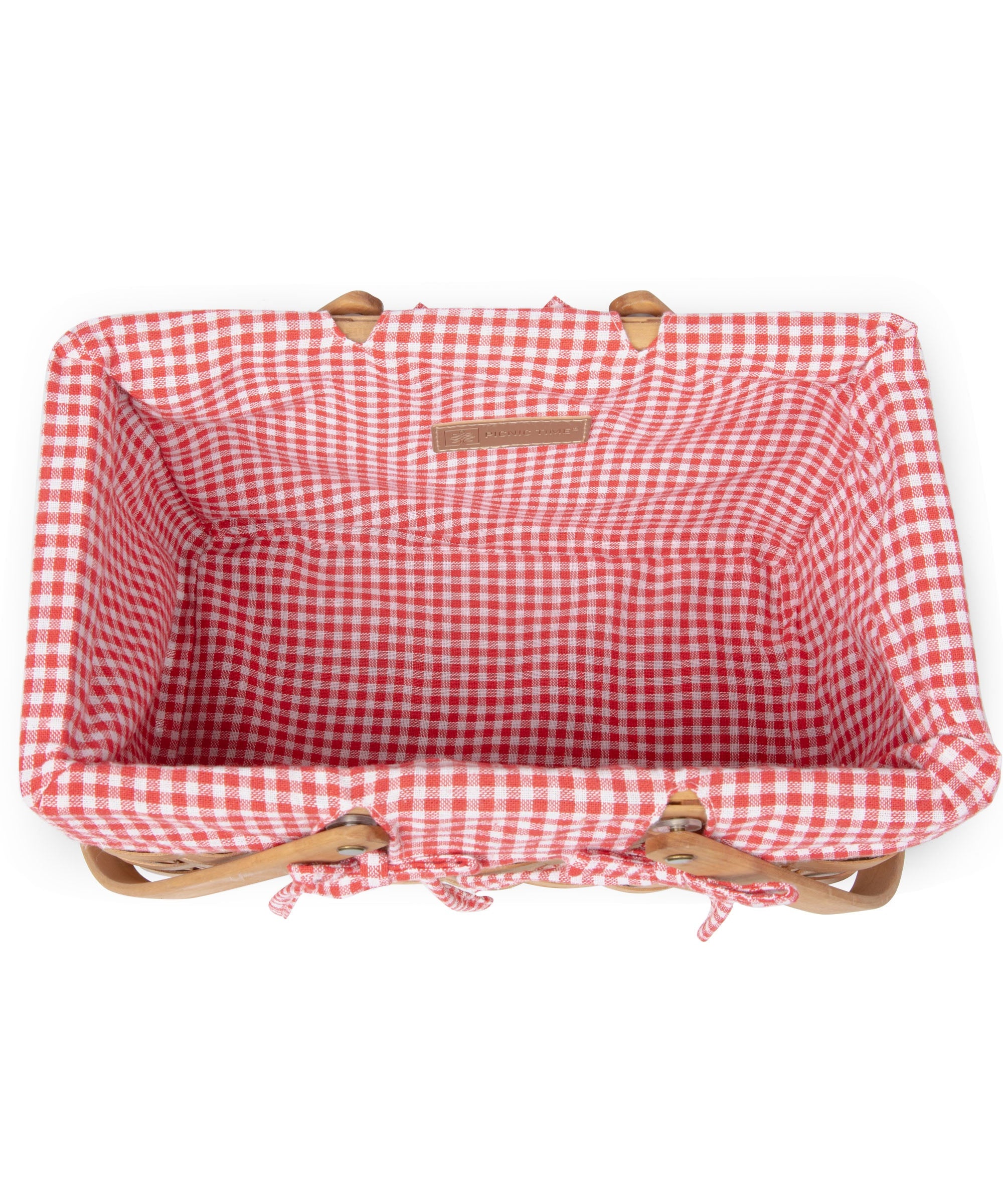 Farmhouse Basket - Red and White Gingham Basket Empty