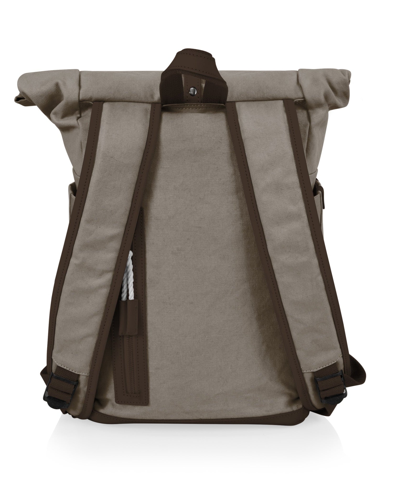 Carmel Roll Top Picnic Backpack Cooler with Utensil Set & Glass Water Bottles
