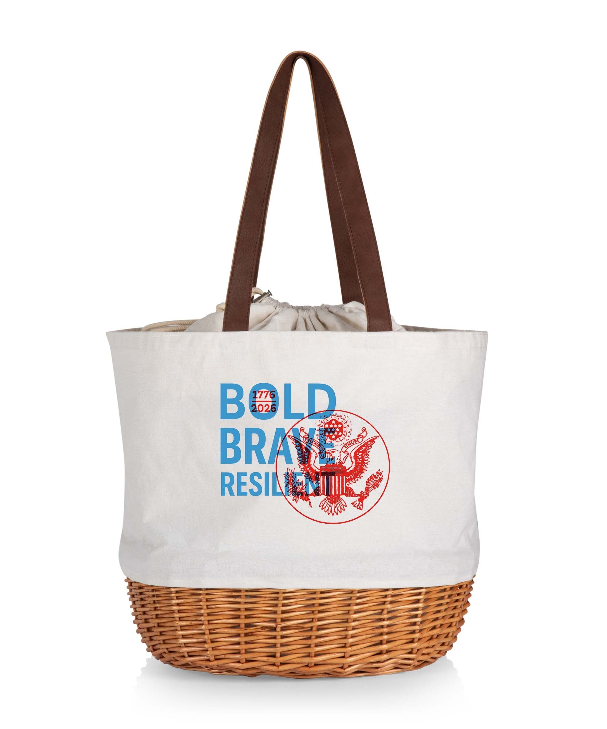 America250 - Coronado Canvas and Willow Basket Tote