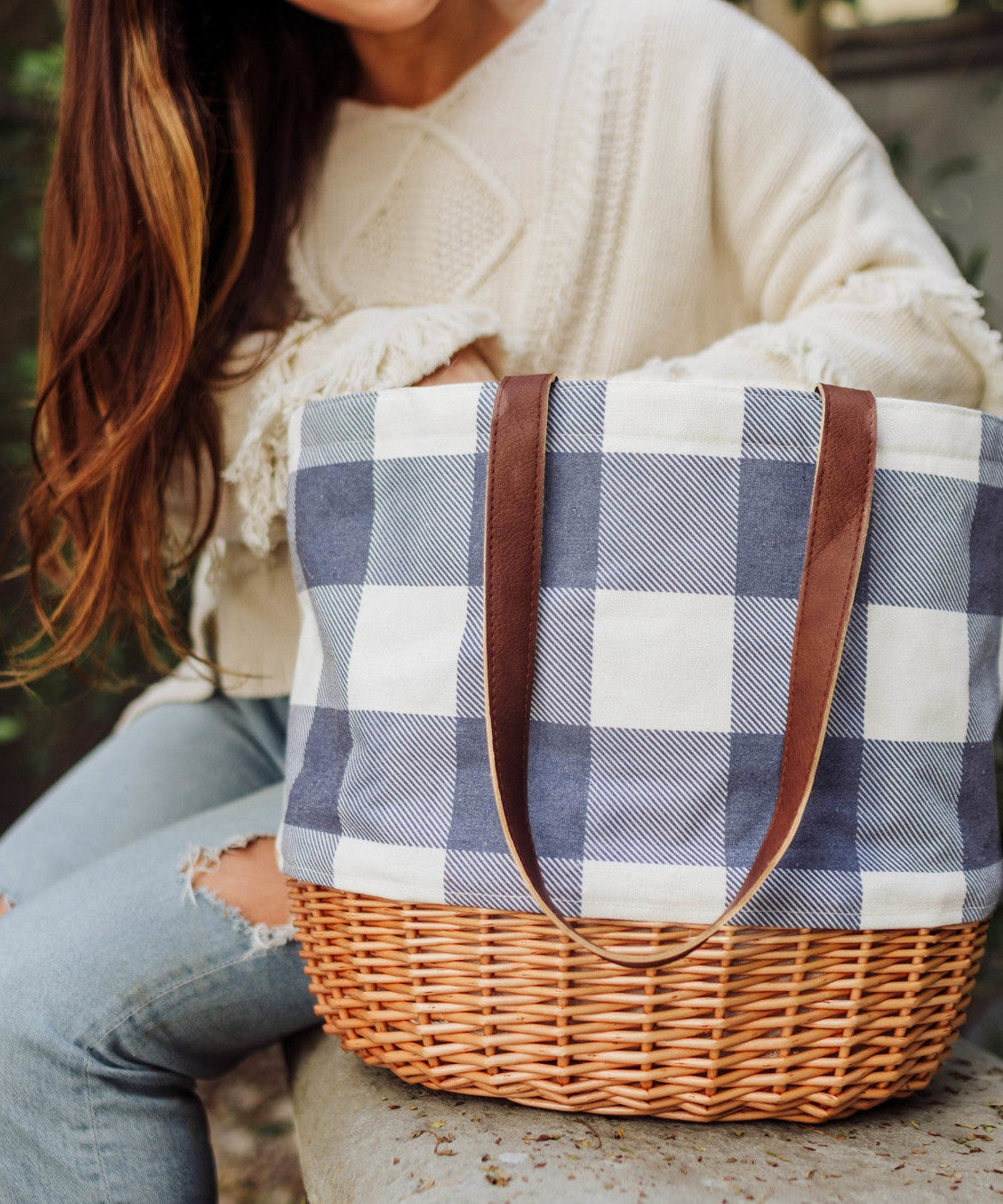 Coronado Canvas and Willow Basket Tote