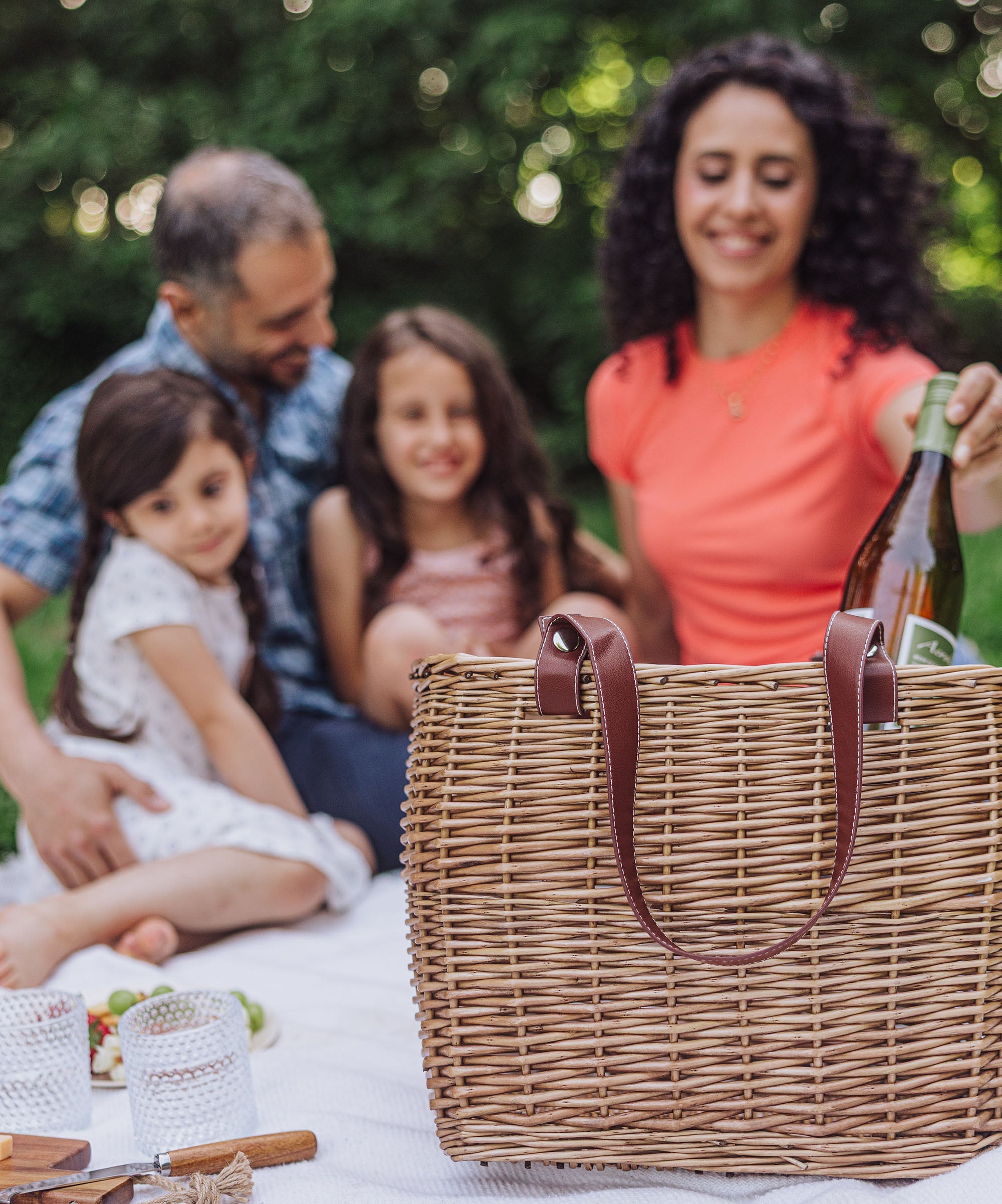 Terrabella Earth Friendly Handwoven Picnic Basket Set for 2