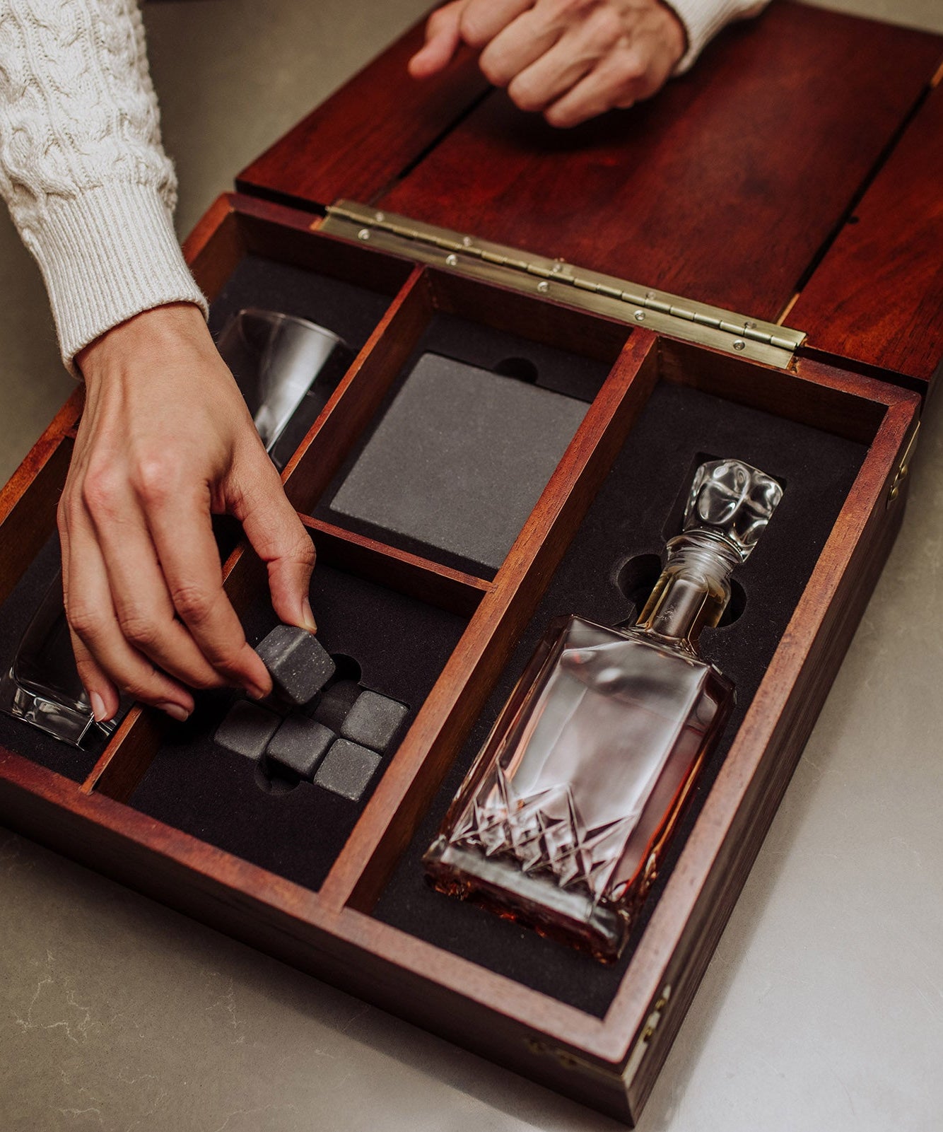 Whiskey Box Gift Set with Decanter
