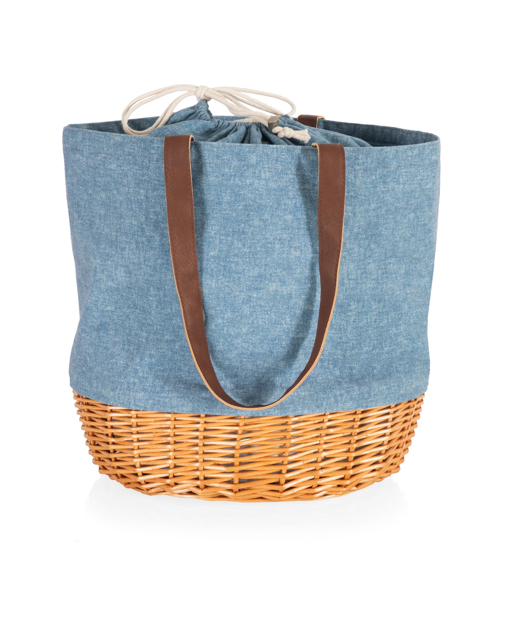 Coronado Canvas and Willow Basket Tote