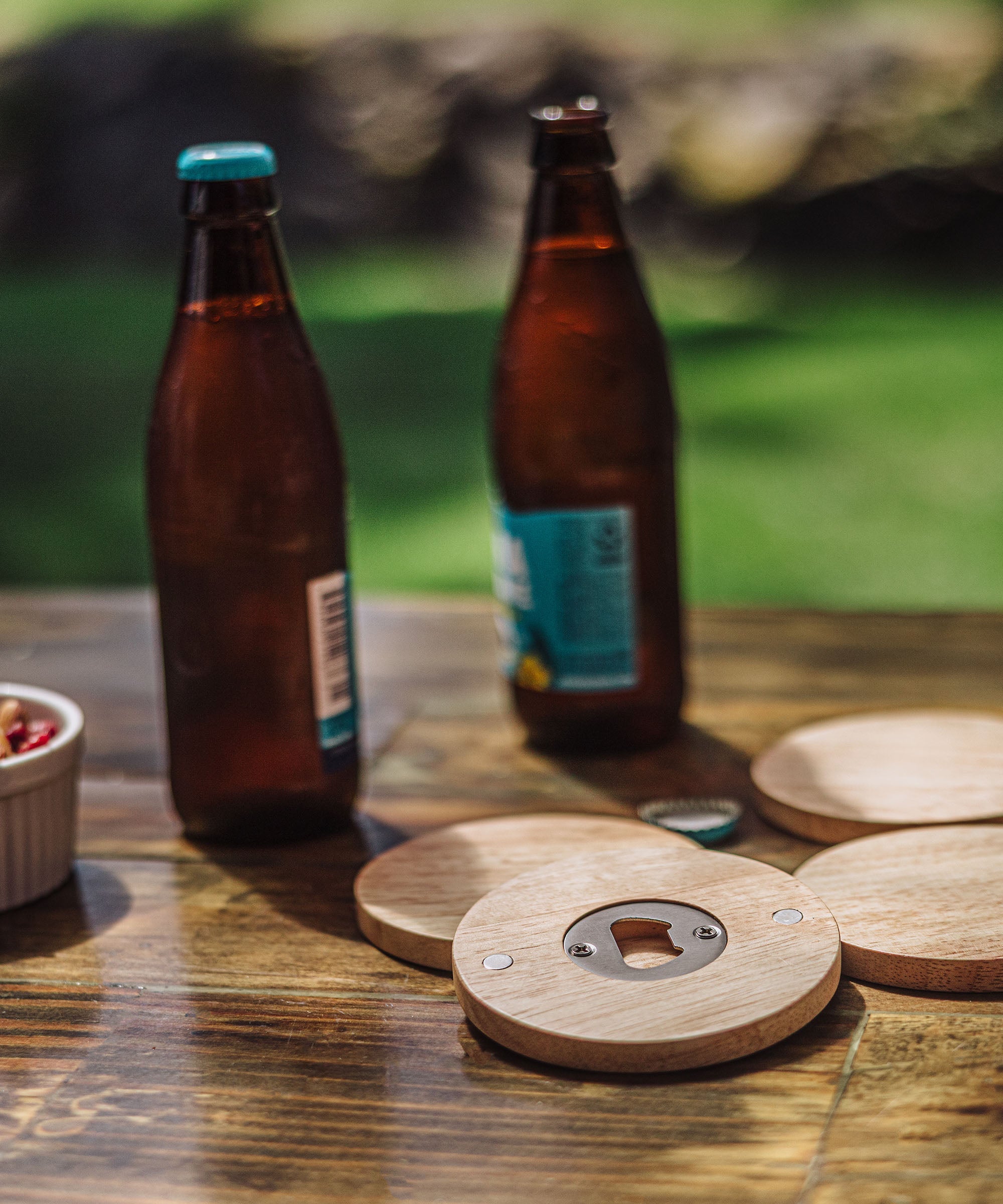 Coasters with Bottle Openers Set of 4