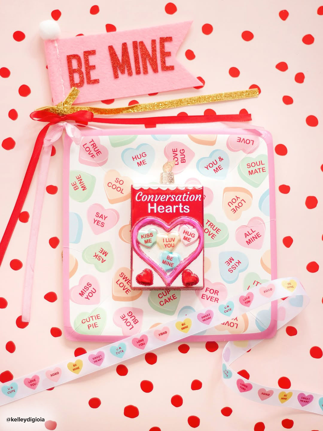Conversation Hearts Candy Ornament - Grazingbelles