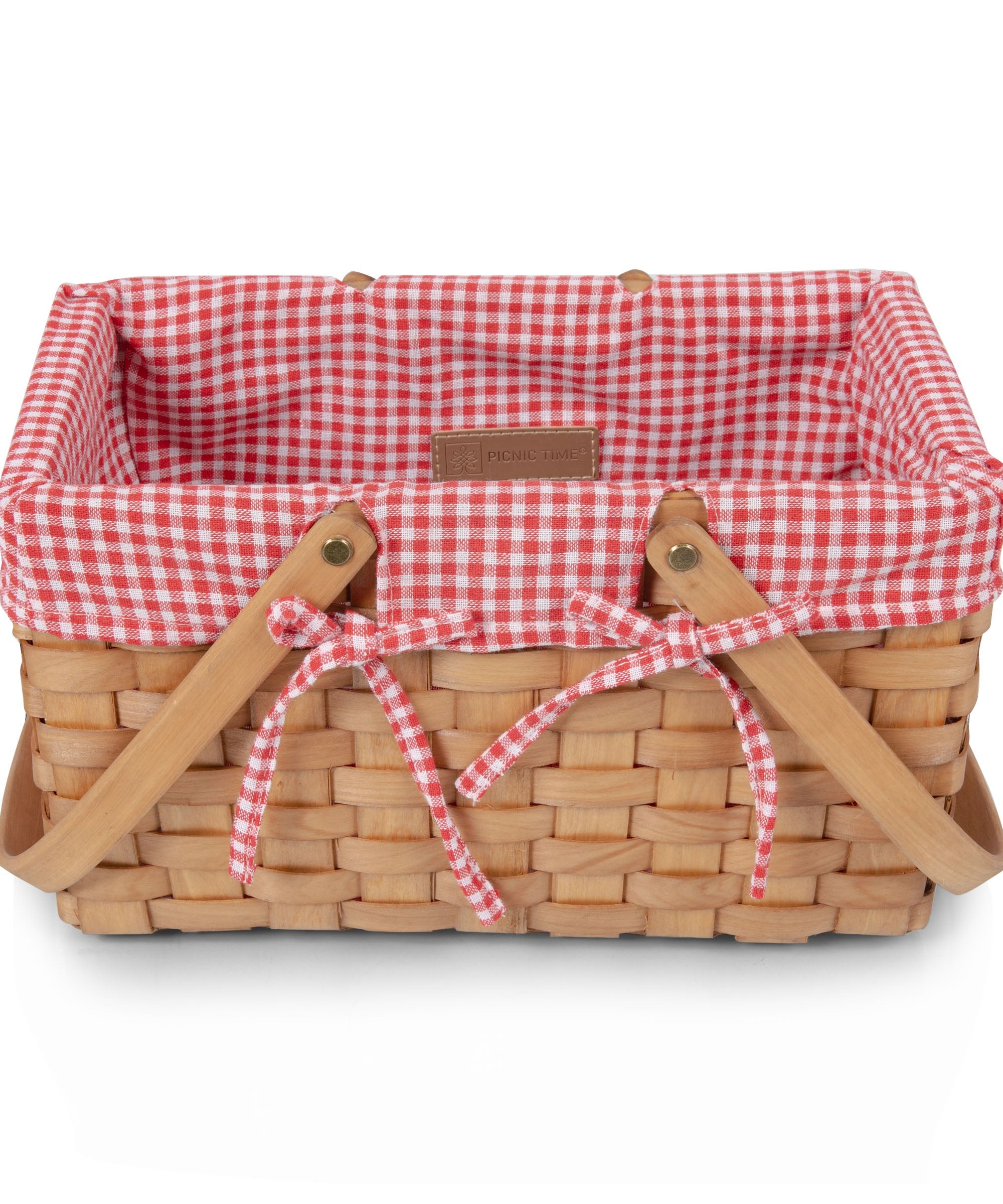Farmhouse Basket - Red and White Gingham Basket Empty