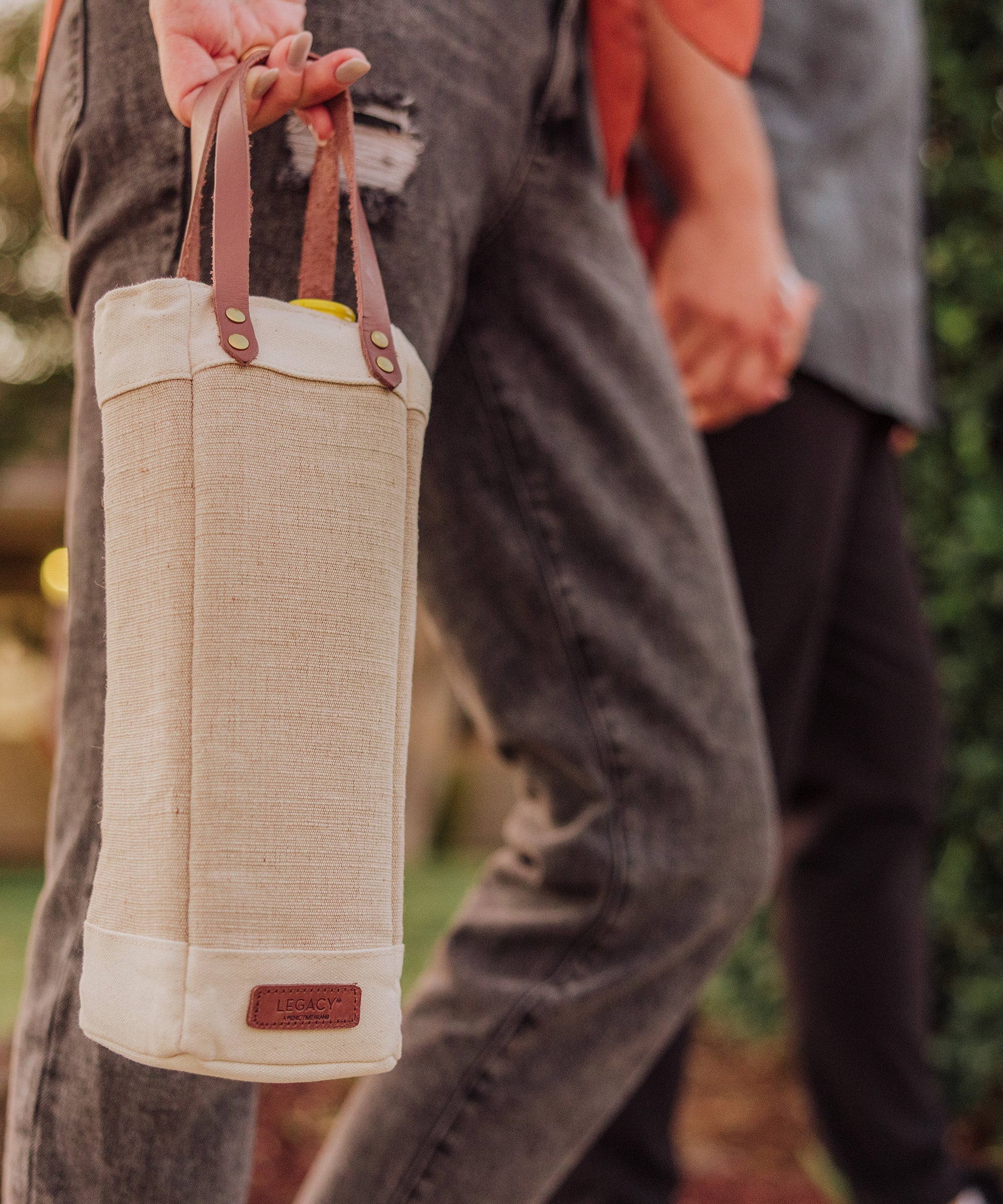 Pinot Jute Single Bottle Insulated Wine Bag