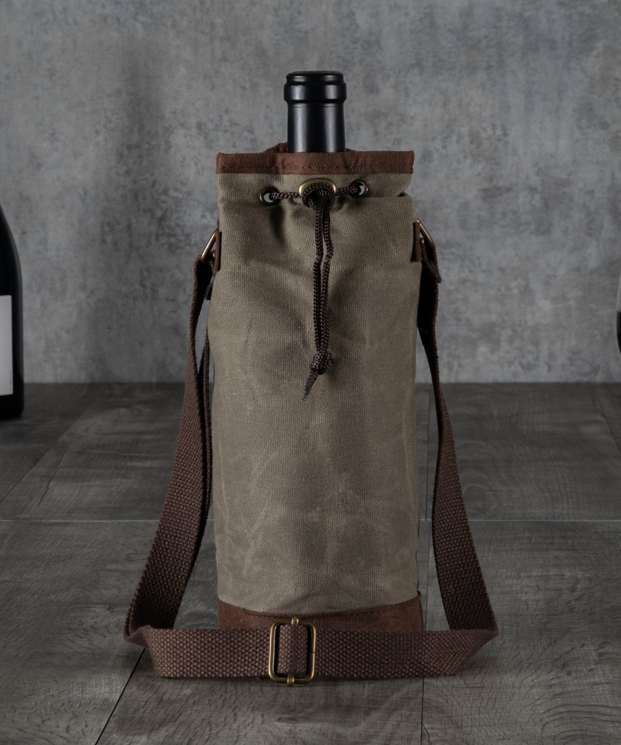 Waxed Canvas Wine Tote