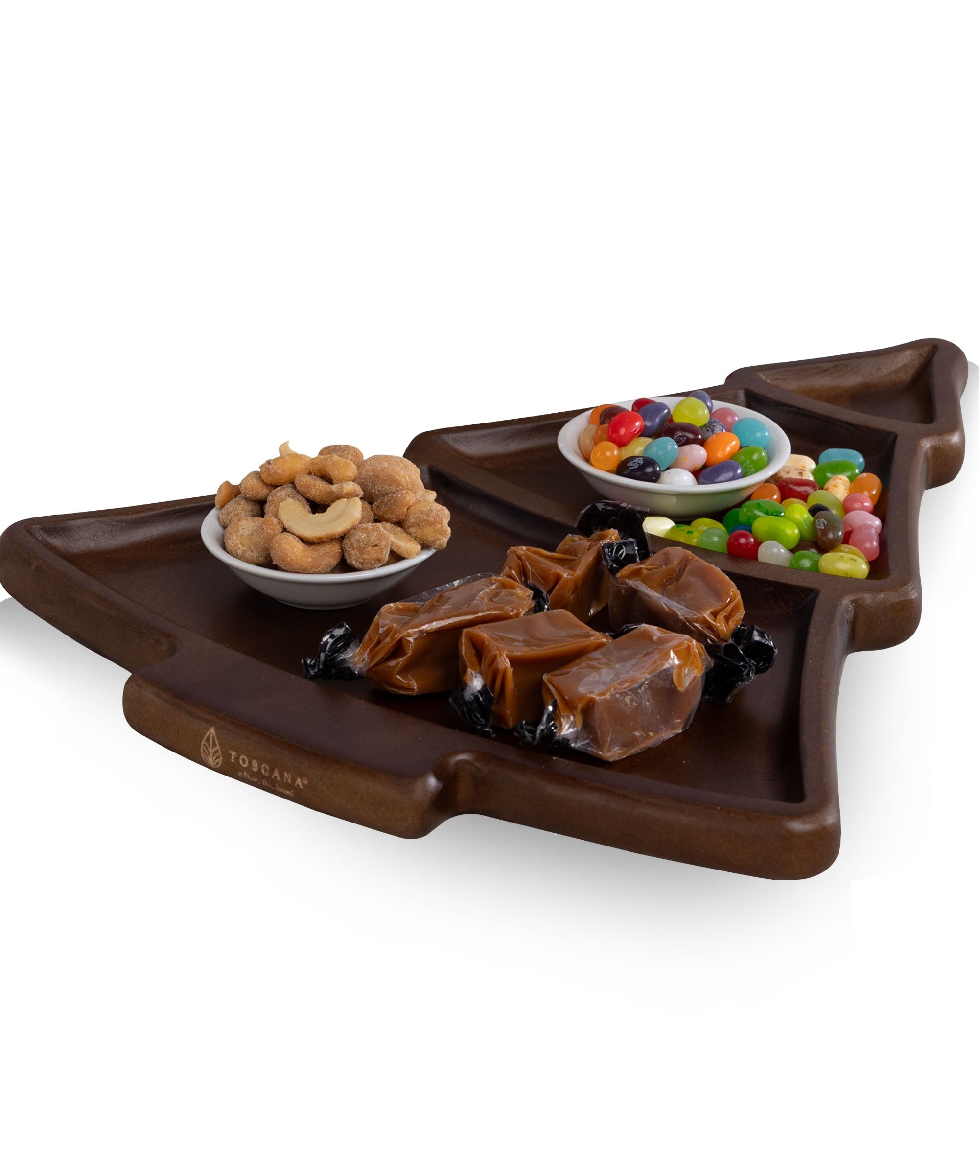 Christmas Tree Serving Tray with Gourmet Gift Pack