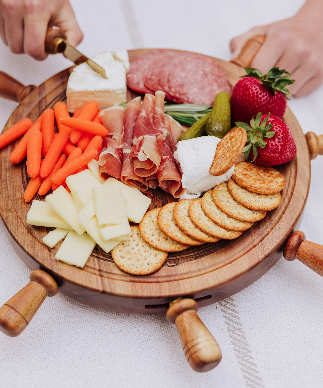 Helmsman Lazy Susan Cheese Board with Tool Set