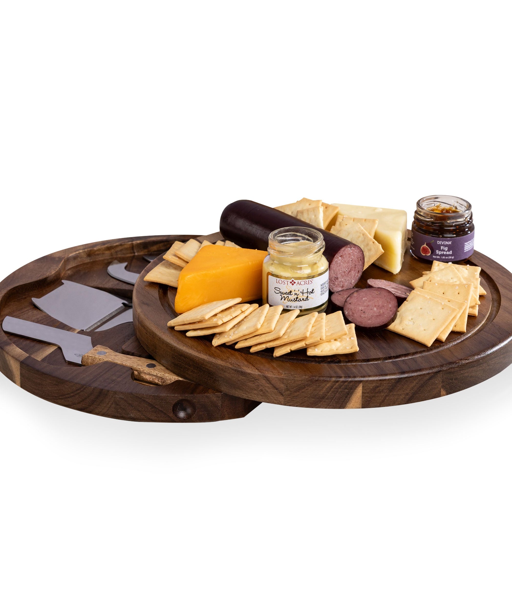 Acacia Circo Cheese Board with Gourmet Gift Pack