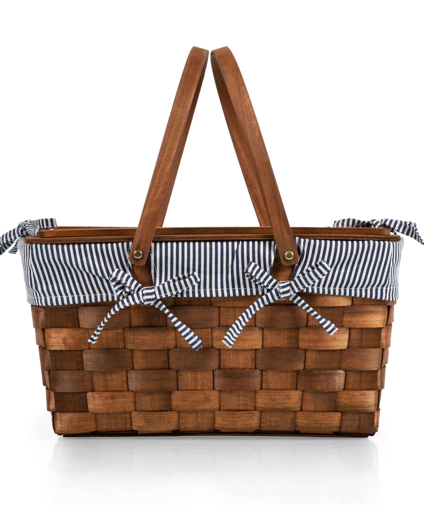 Kansas Handwoven Wood Picnic Basket