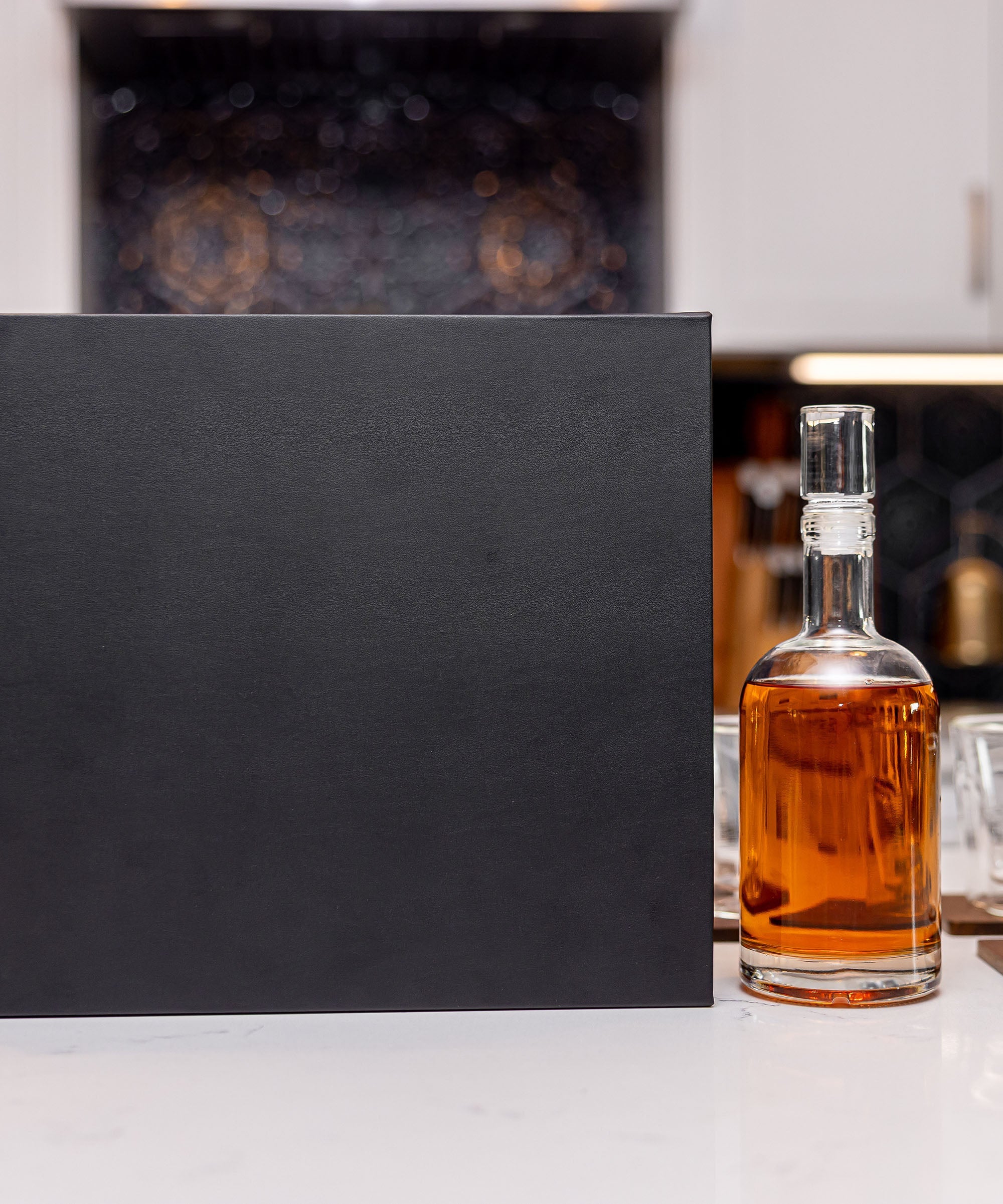 Ambassador Whiskey Box with Decanter and 4 Lowball Glasses