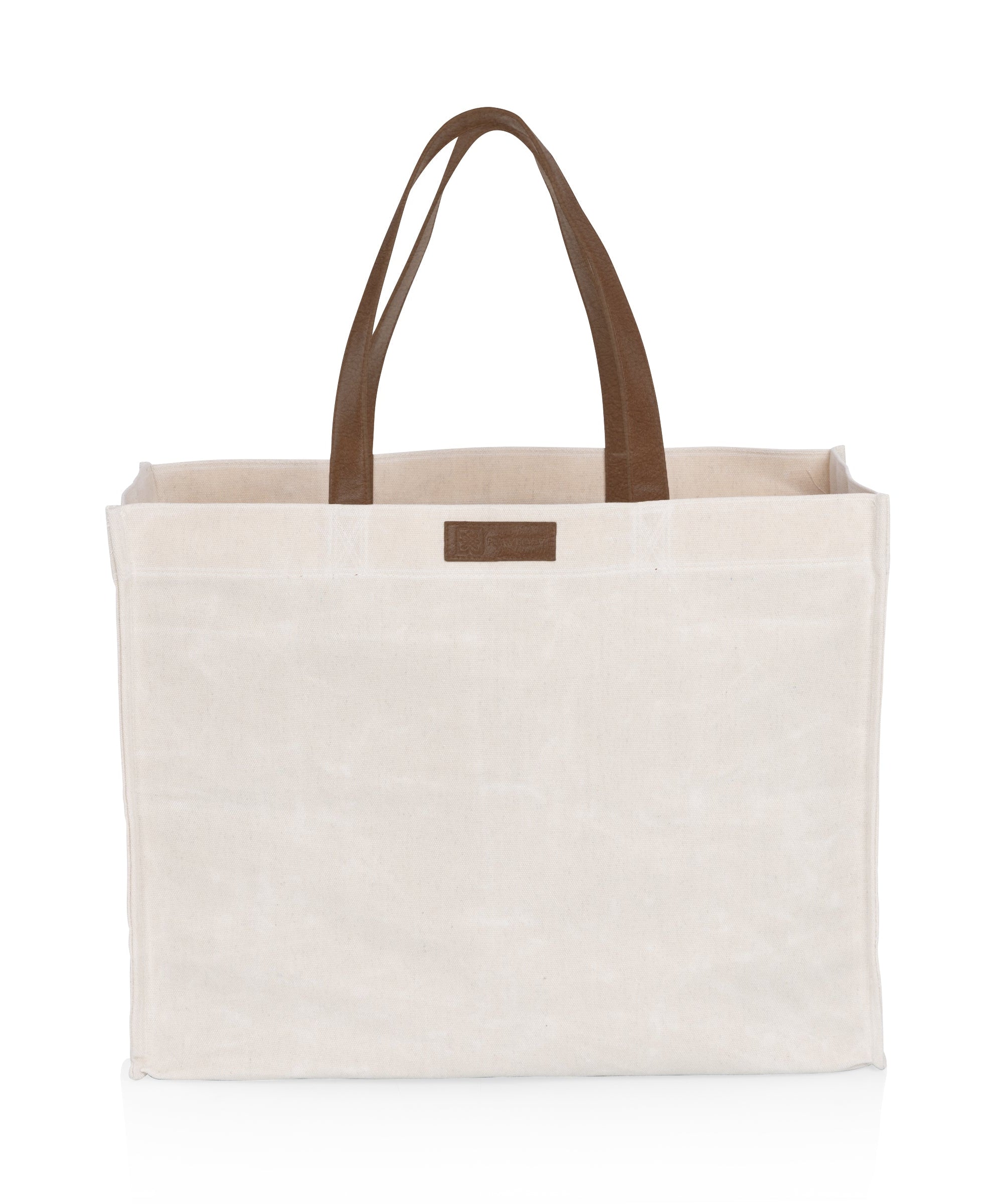 Market Waxed Canvas Tote with Leatherette Handles