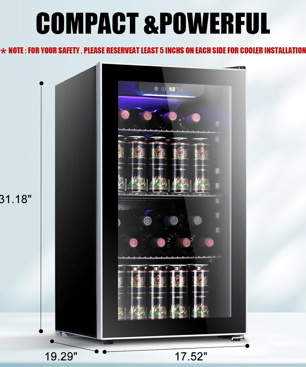 3.2 cu.ft  Wine Cooler/Cabinet Beverage Refrigerator W5899H