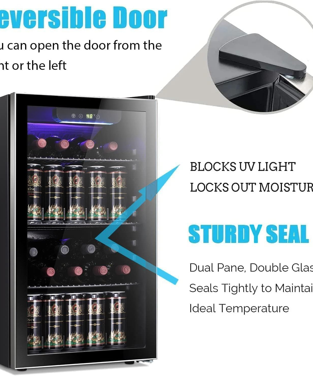 3.2 cu.ft  Wine Cooler/Cabinet Beverage Refrigerator W5899H