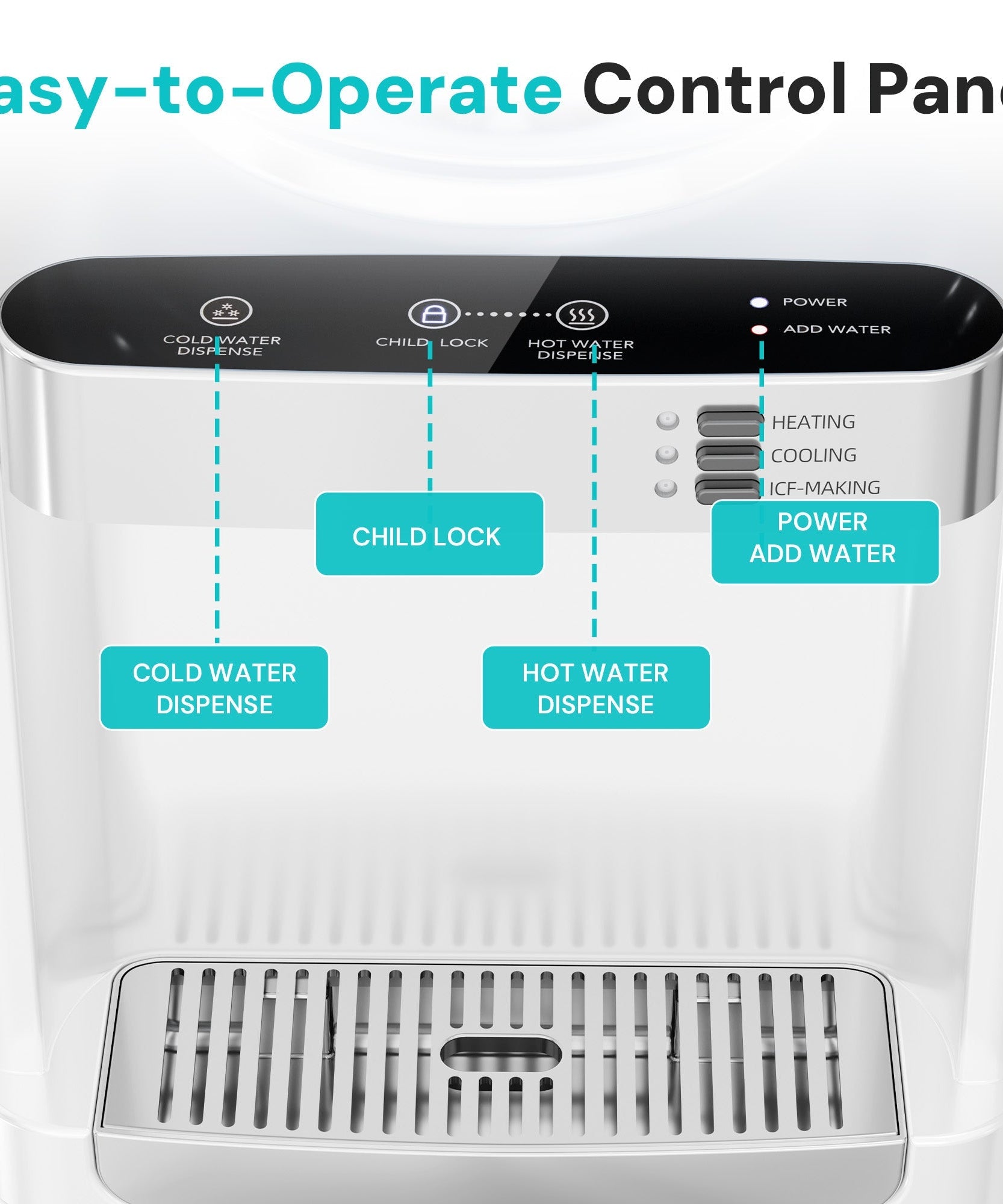 Kismile 3 in 1 Water Cooler Dispenser with Ice Maker WD5815 - Grazingbelles