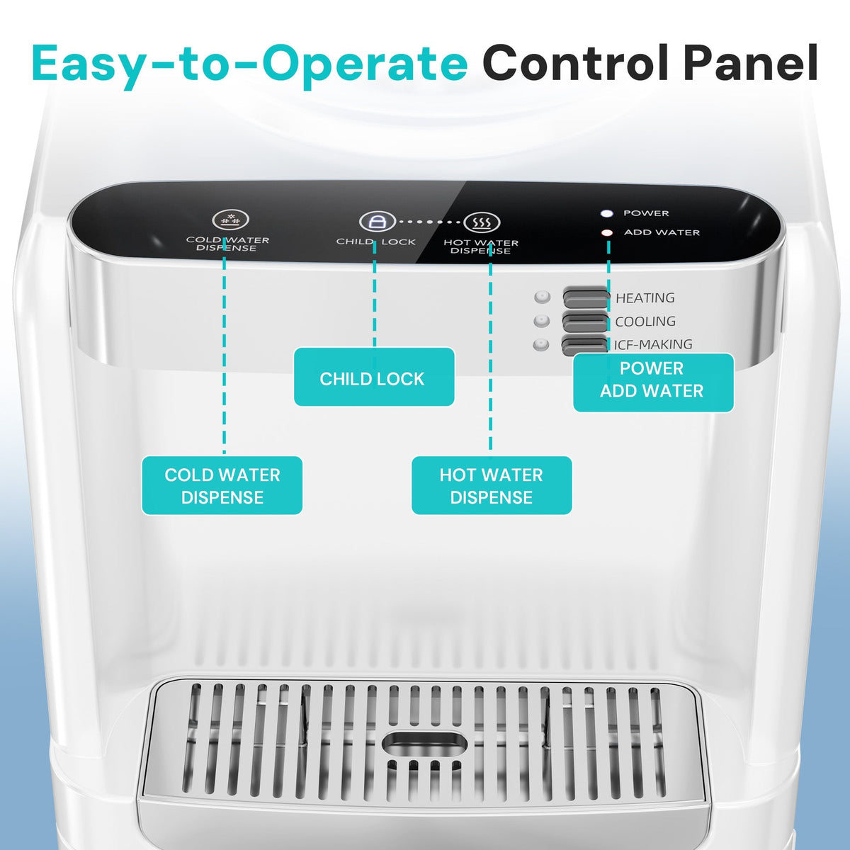 Kismile 3 in 1 Water Cooler Dispenser with Ice Maker WD5815 - Grazingbelles
